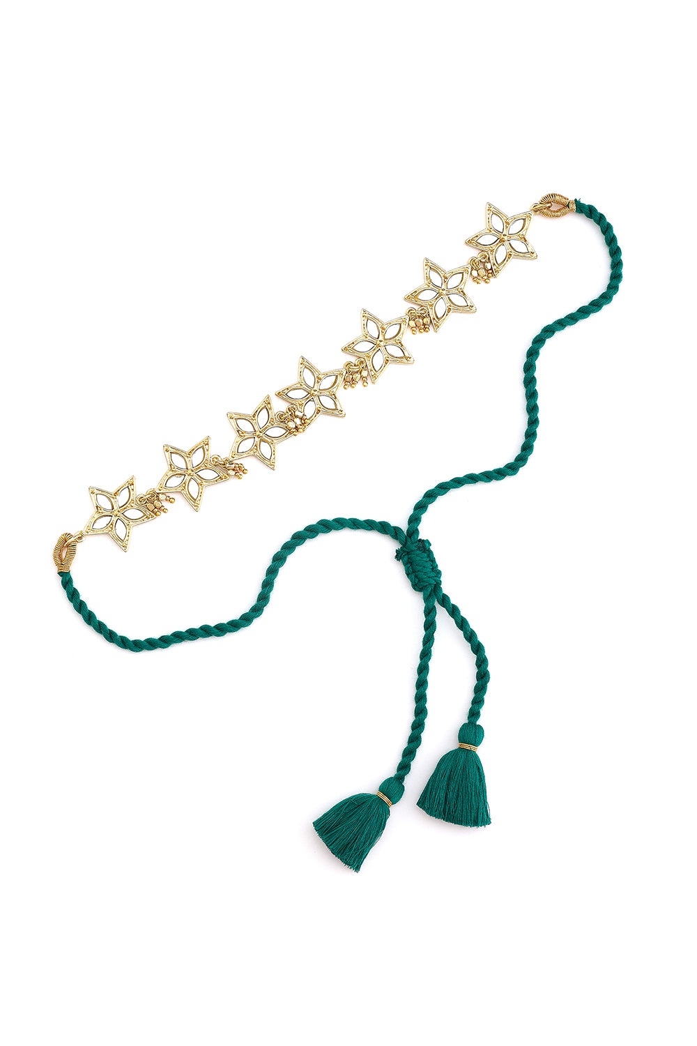 Flower Mirror Work Gold Choker