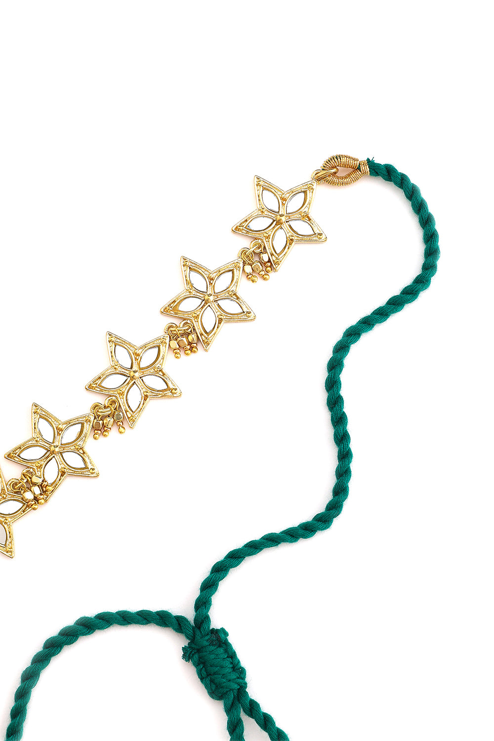 Flower Mirror Work Gold Choker