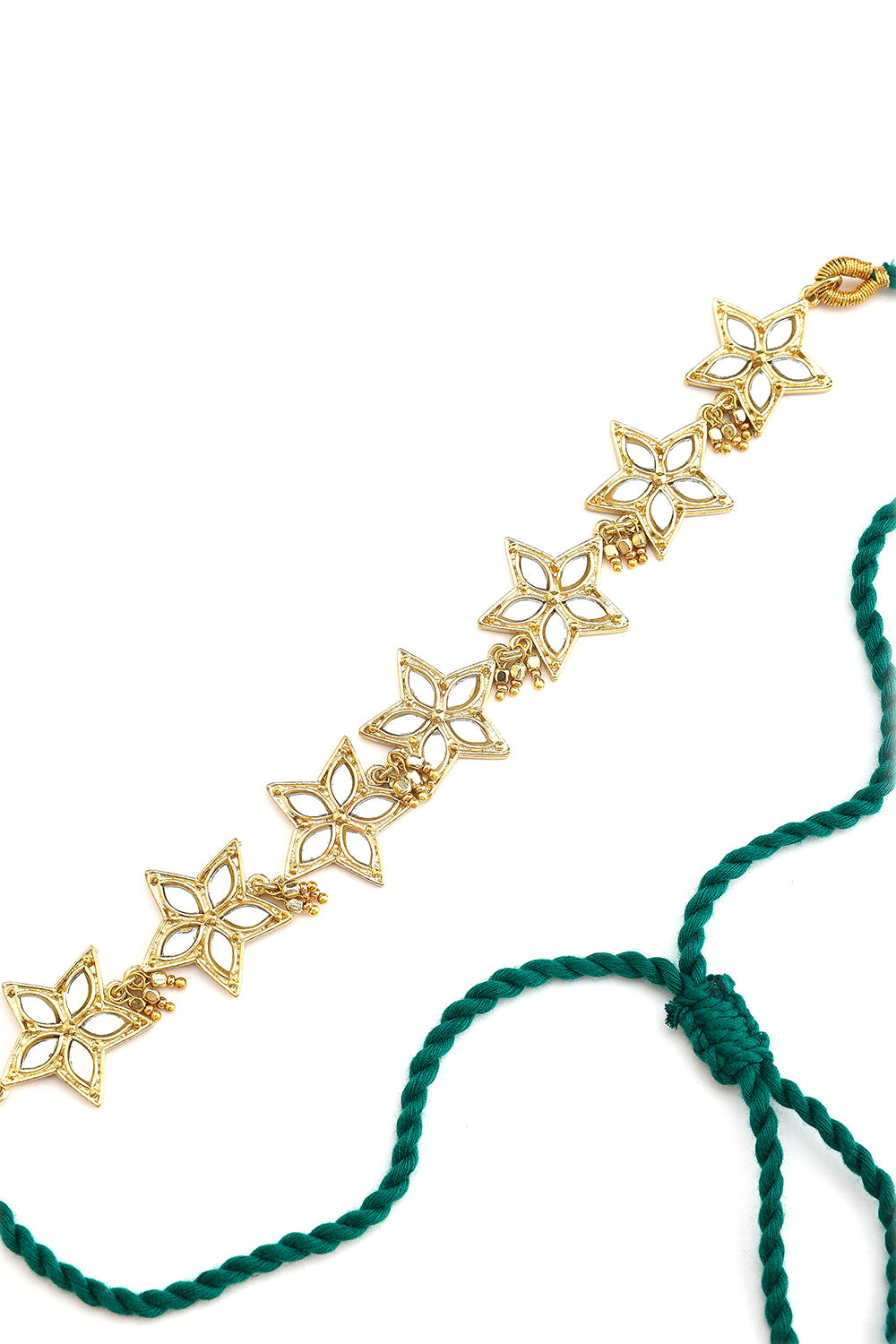 Flower Mirror Work Gold Choker
