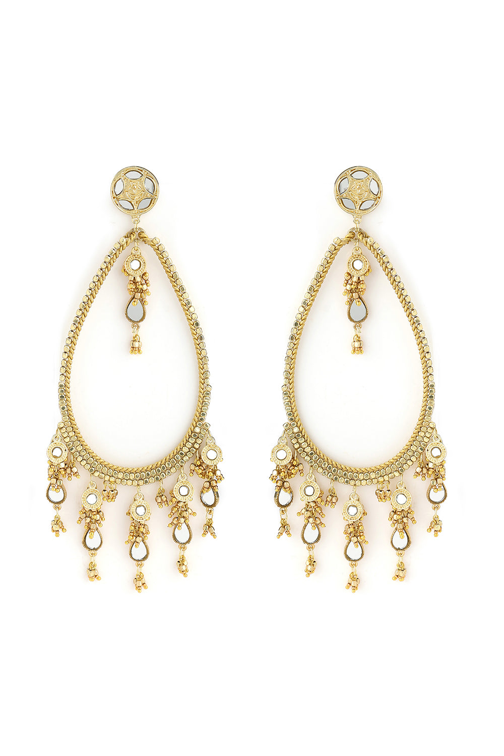 Gold Brass Metal Earrings