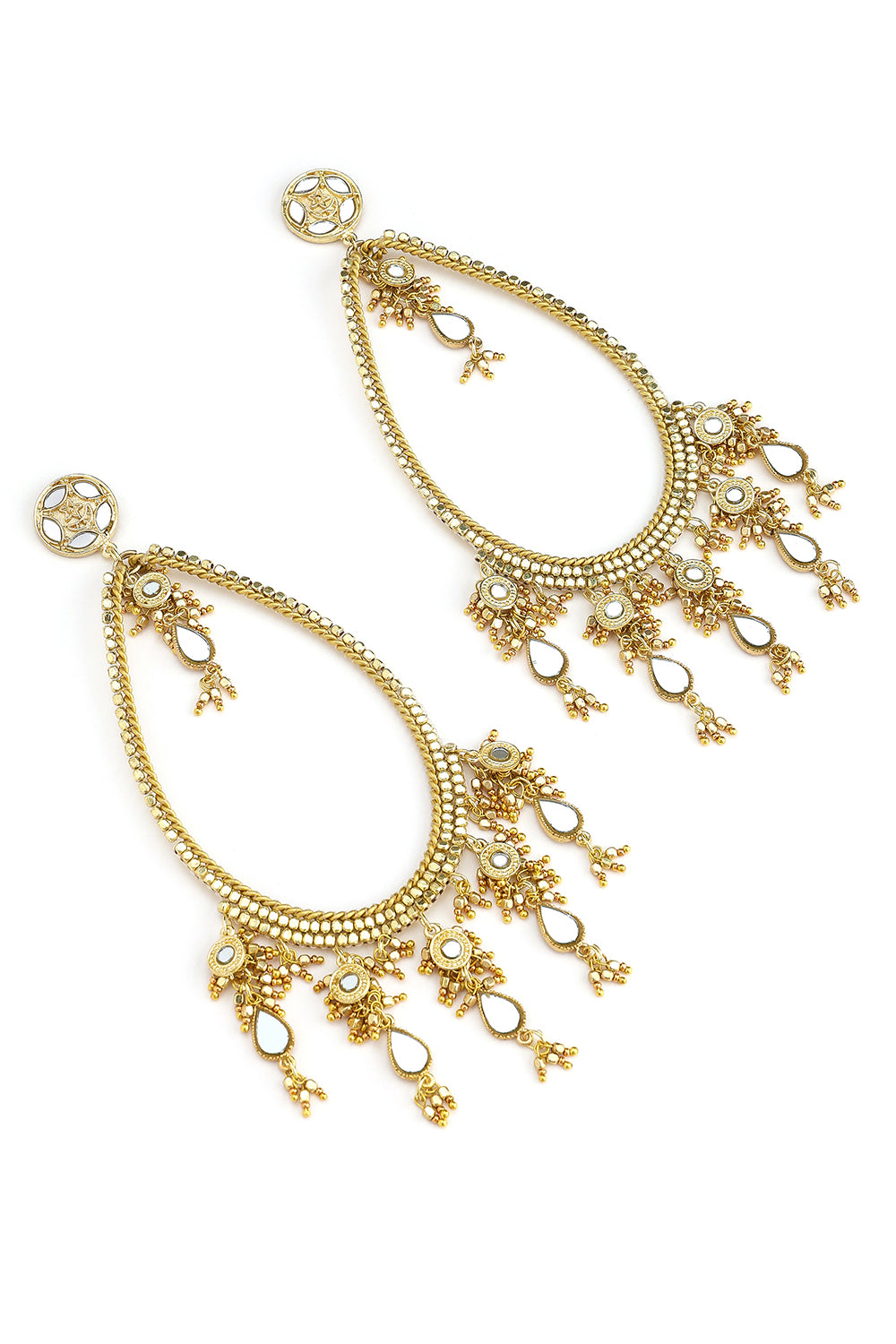 Gold Brass Metal Earrings