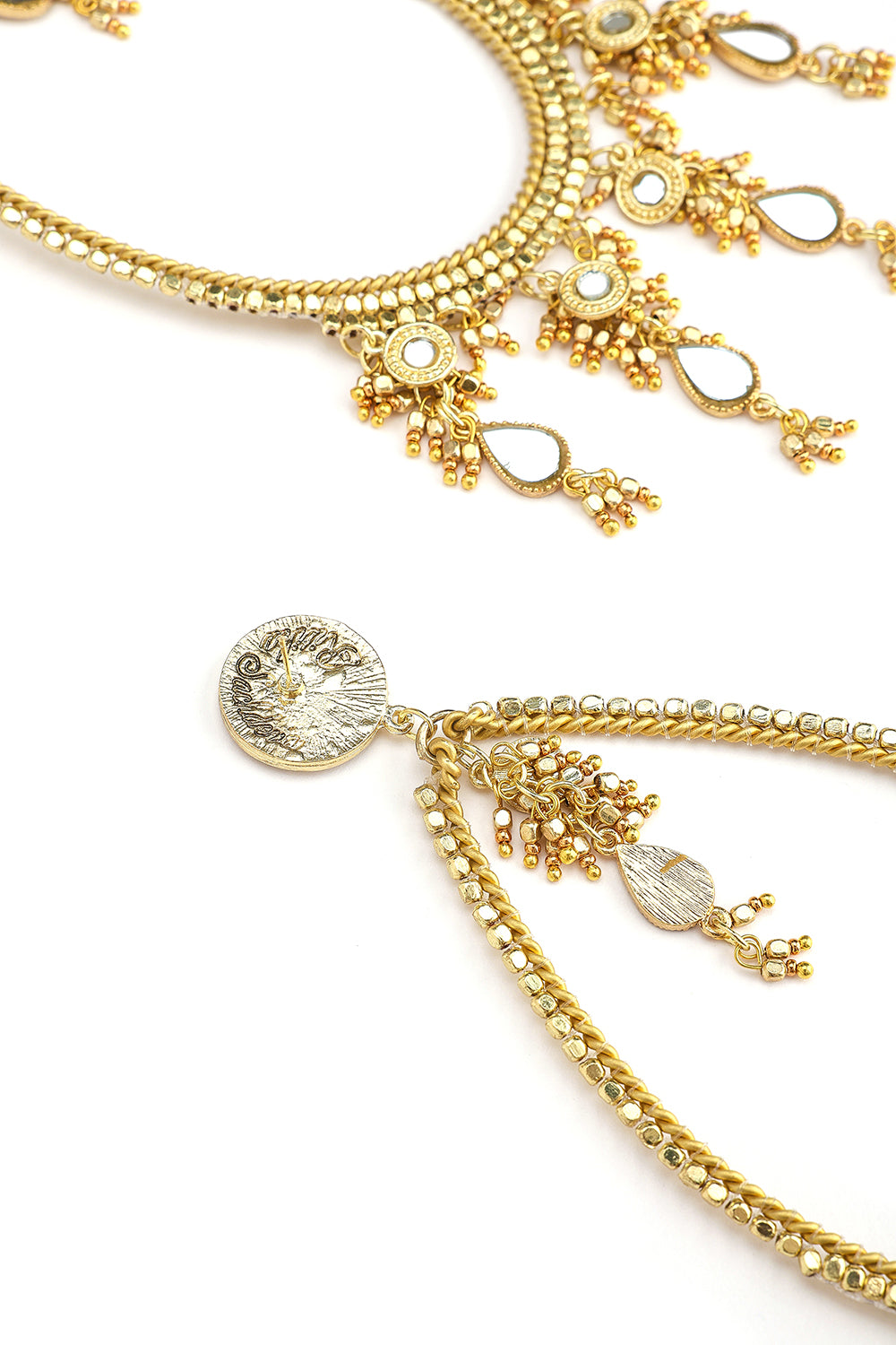 Gold Brass Metal Earrings