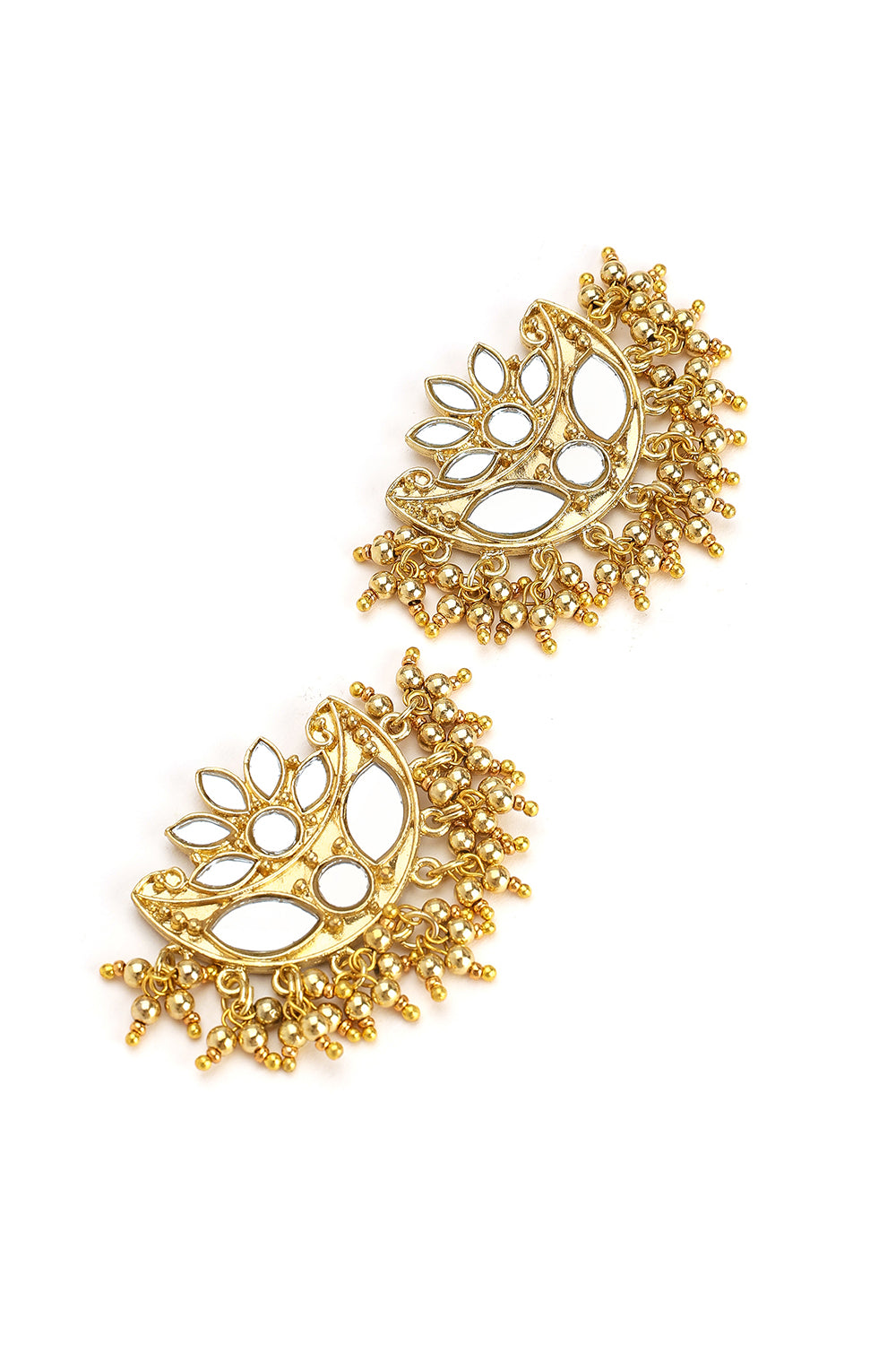 Lotus Mirror Work Studs In Gold