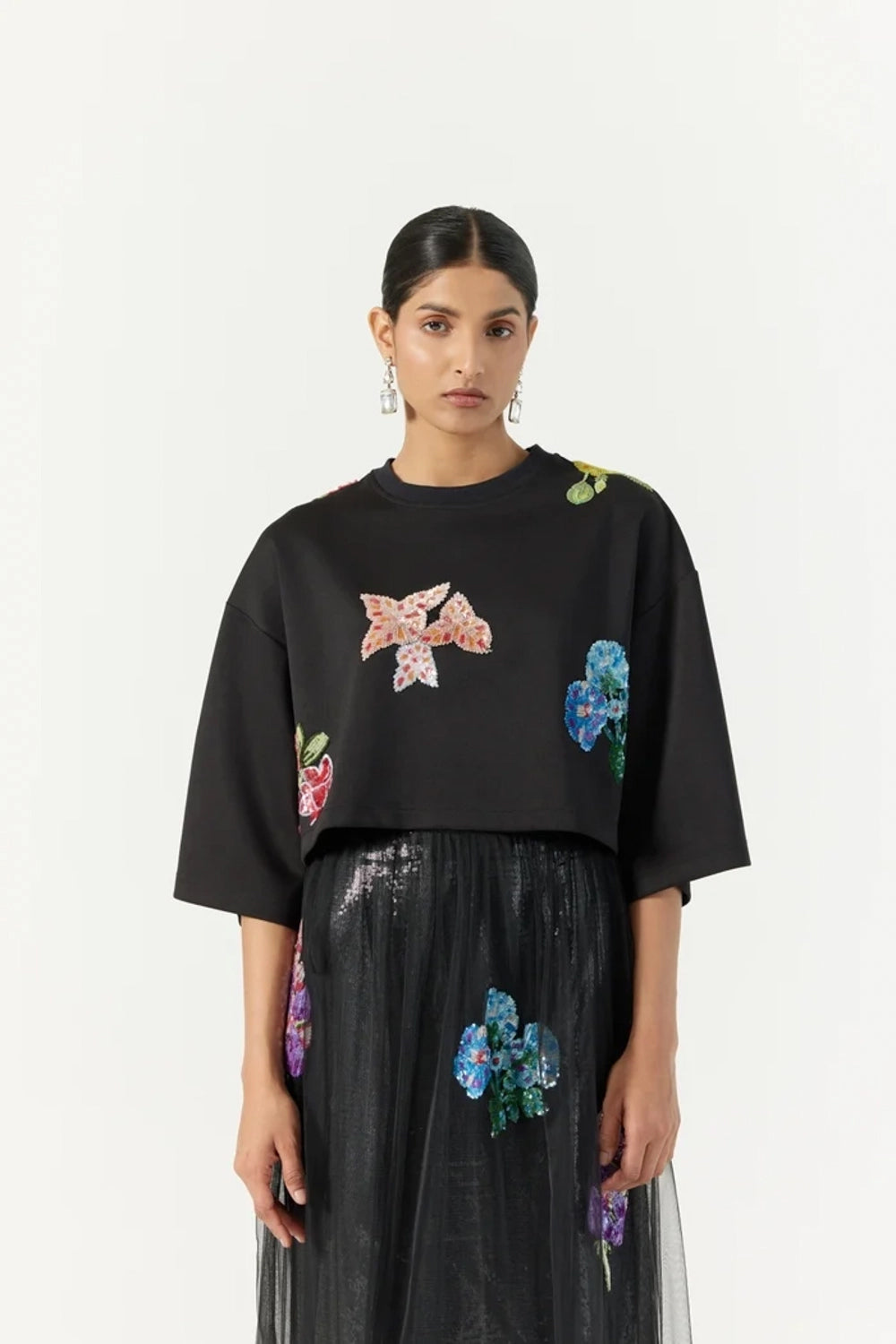 Black Botanical T-Shirt