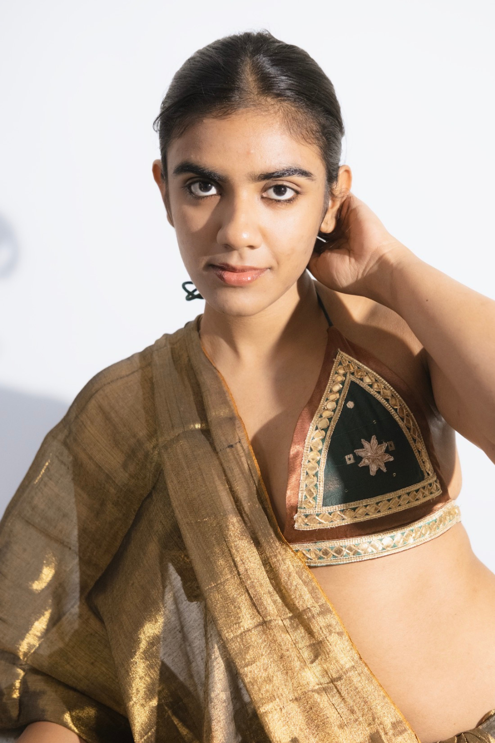 Tissue Golden Zari Saree