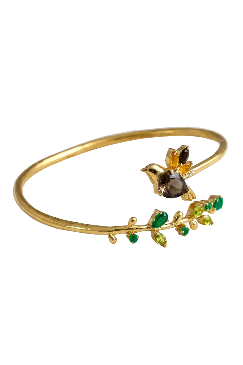 The Flying Bird Bracelet (Peridot, Smoky Topaz & Citrine)