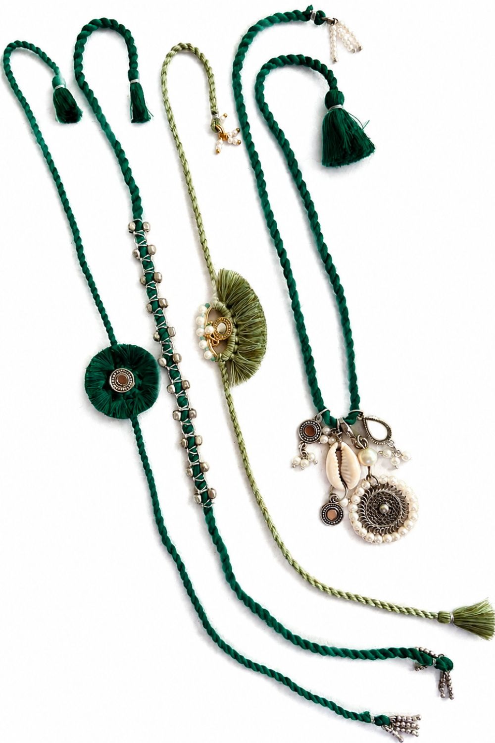 Green Rakhi & Lumba Set (4 Pieces)