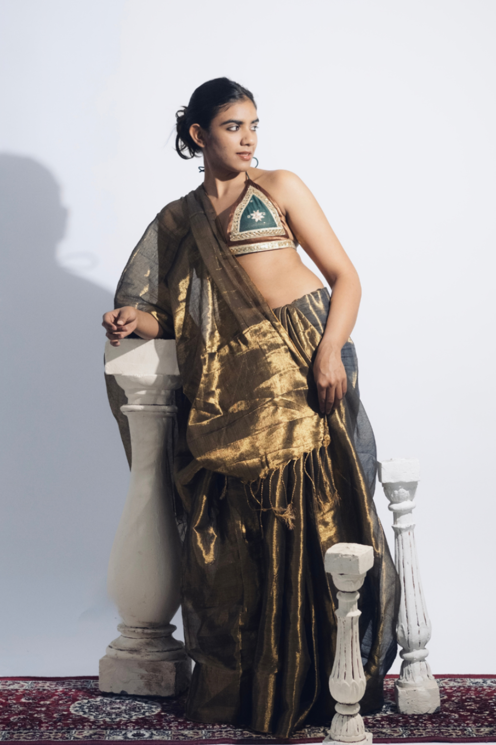 Tissue Golden Zari Saree