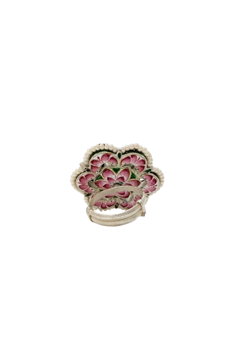 Banarasi Peony Ring (99% Pure Silver)