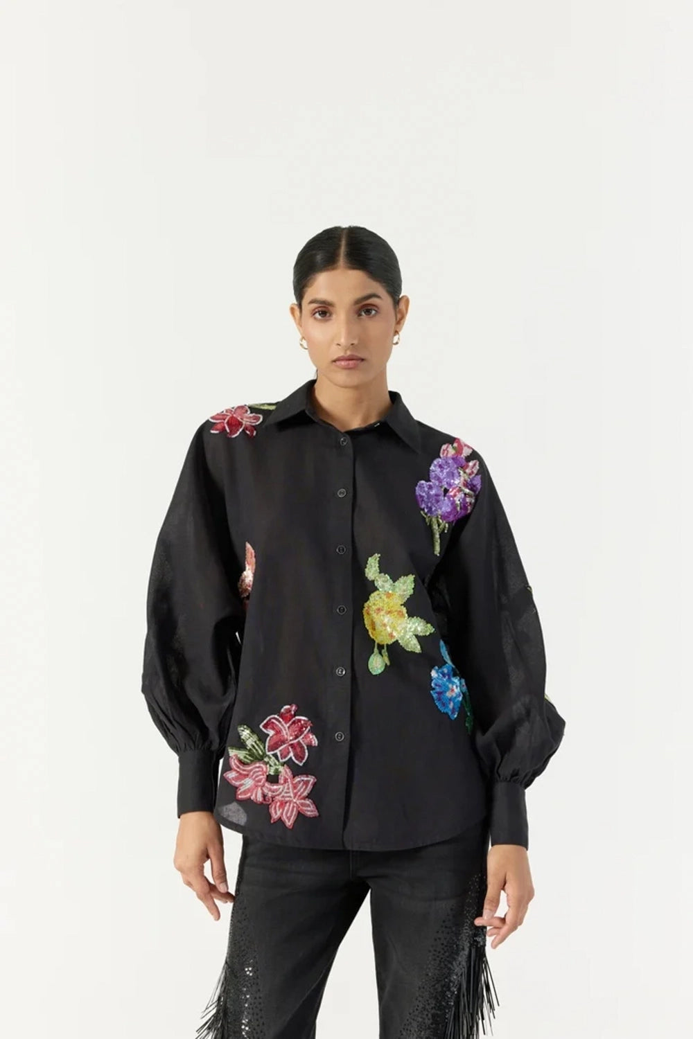 Black Botanical Shirt