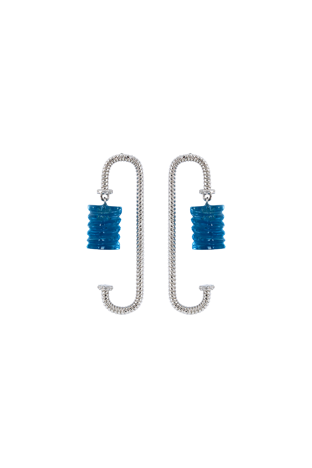 Cool and Coiled London Blue Topaz Earrings (Birthstone November)