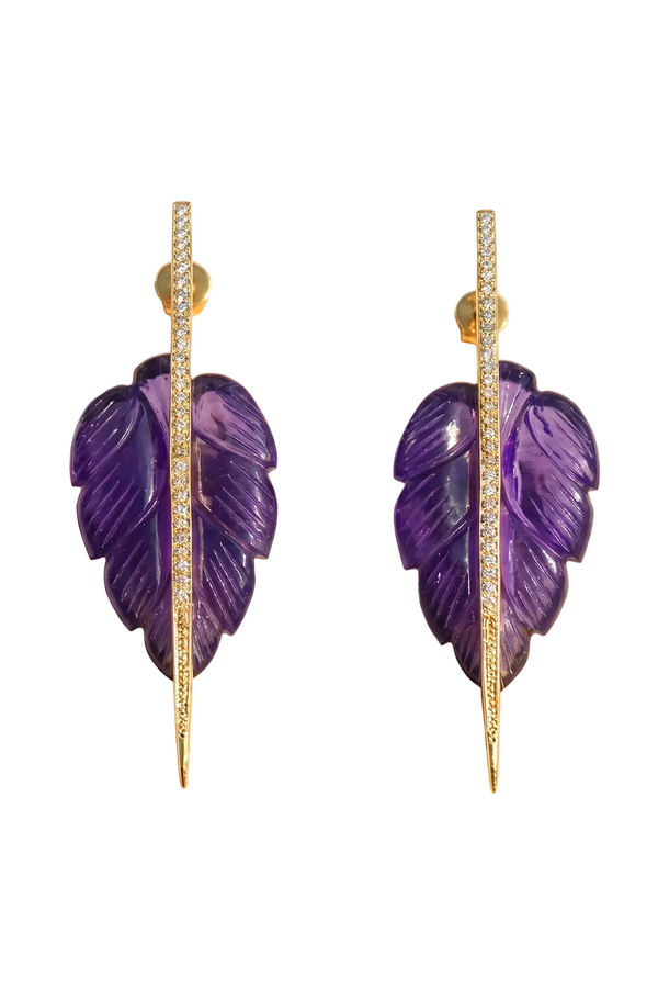 Leafy Affair Earrings (Birthstone February)