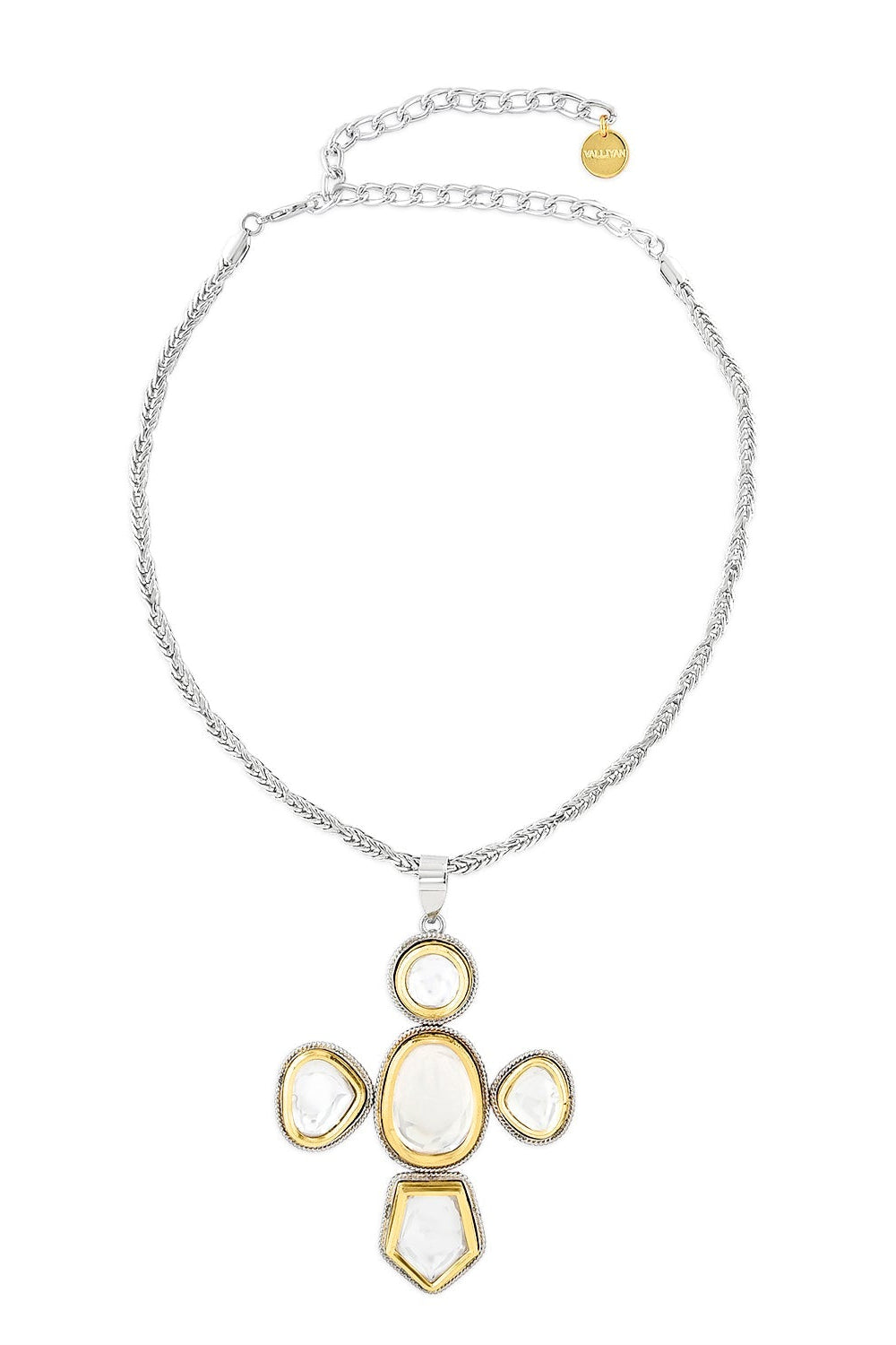 Gold & Silver Polki Church Necklace
