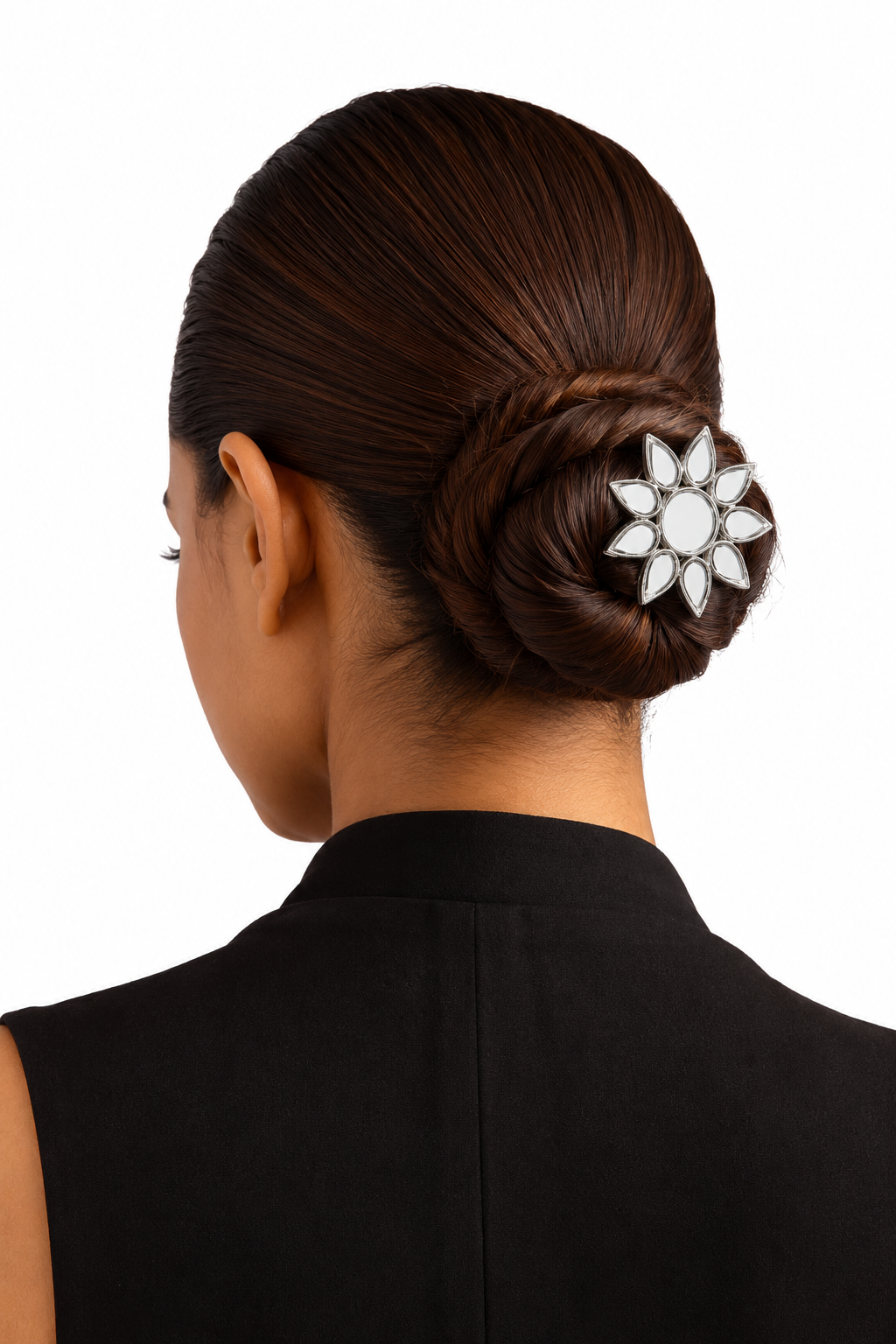 Flower Big Mirror Hair Clip