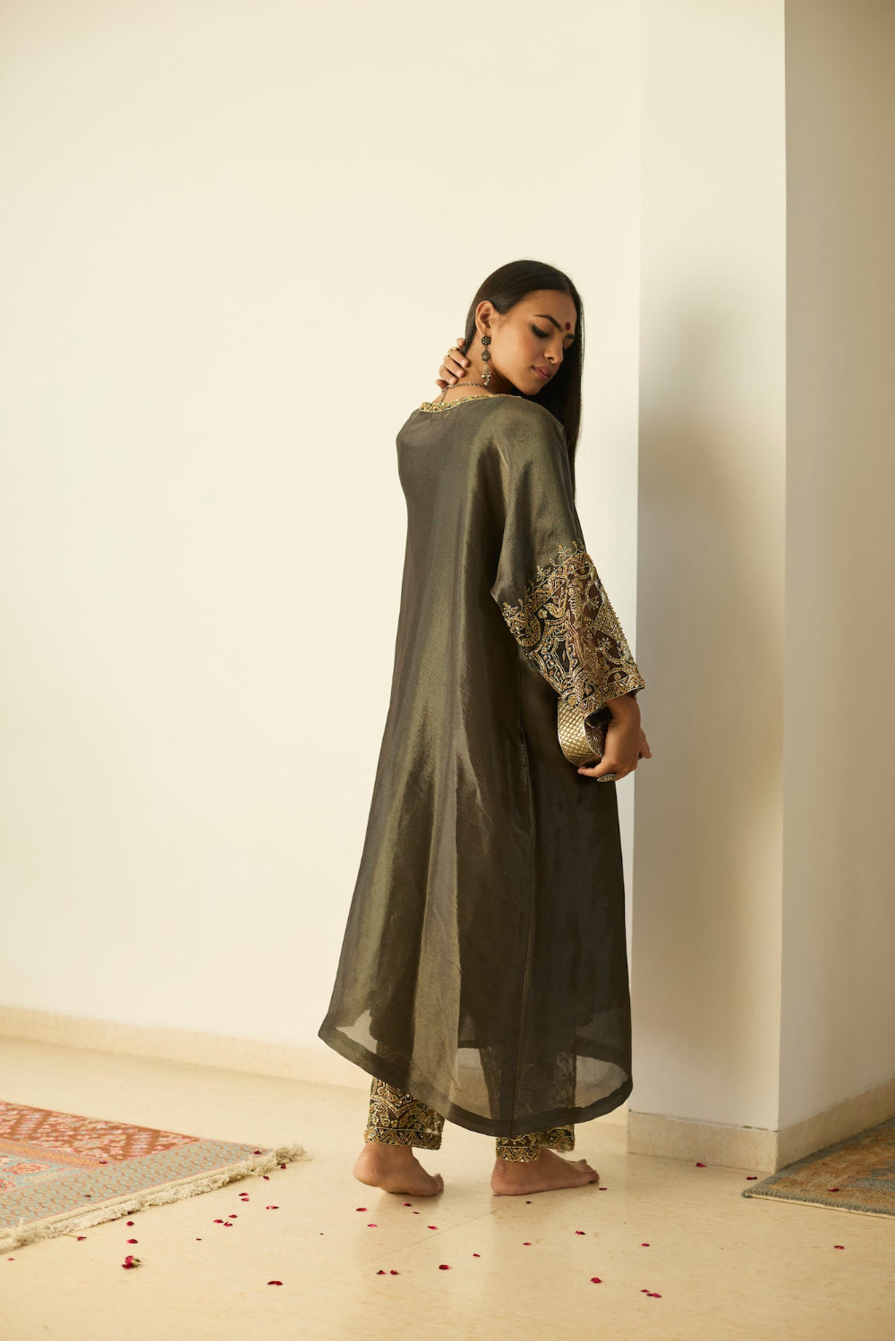 Grey Rubaab Kaftan set