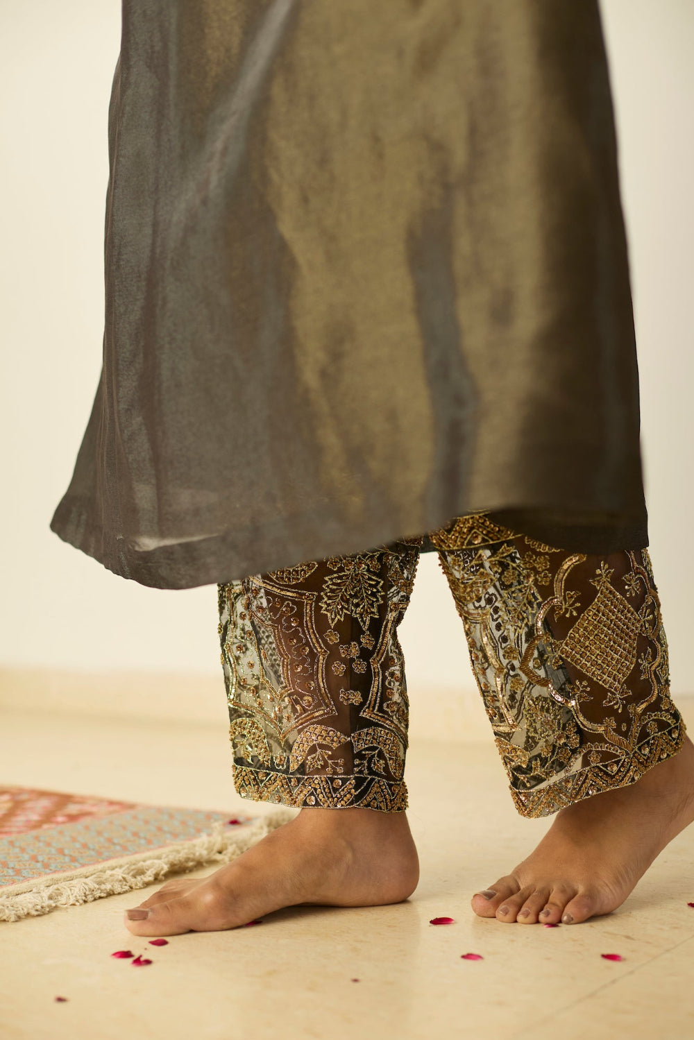 Grey Rubaab Kaftan set