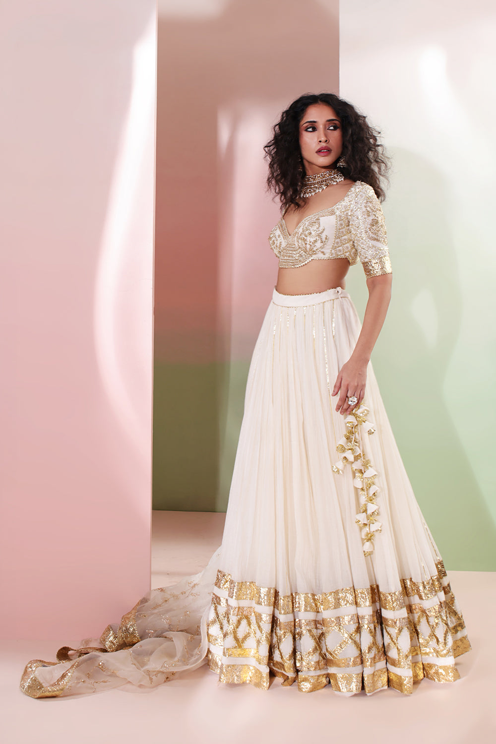 Kanak Mul Chanderi Lehenga Set