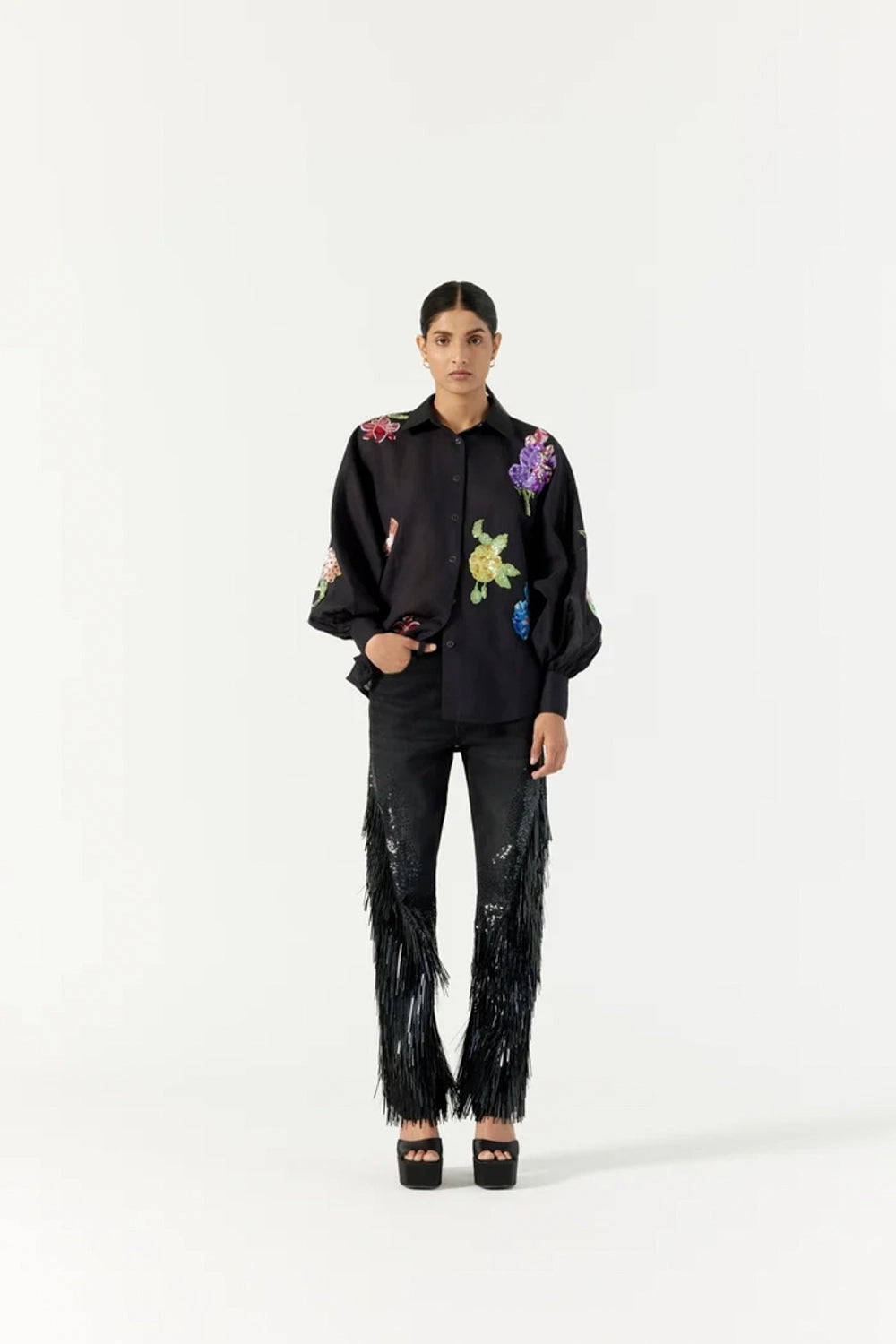 Black Botanical Shirt