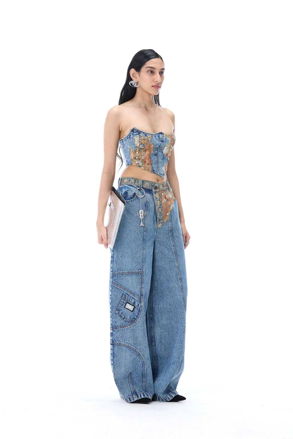 Weave Trace Denim Top