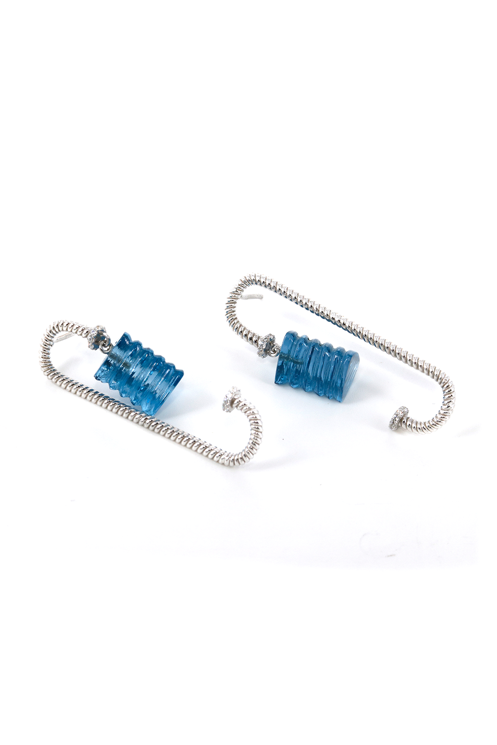 Cool and Coiled London Blue Topaz Earrings (Birthstone November)