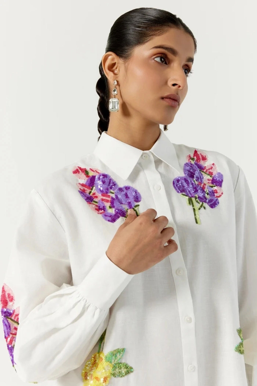White Botanical Dress