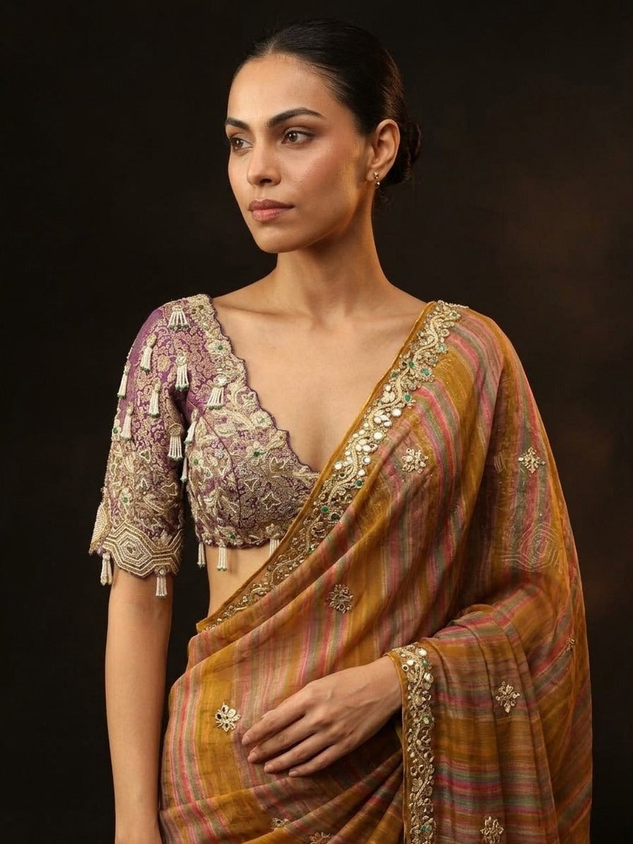 Taupe Amethyst Saree