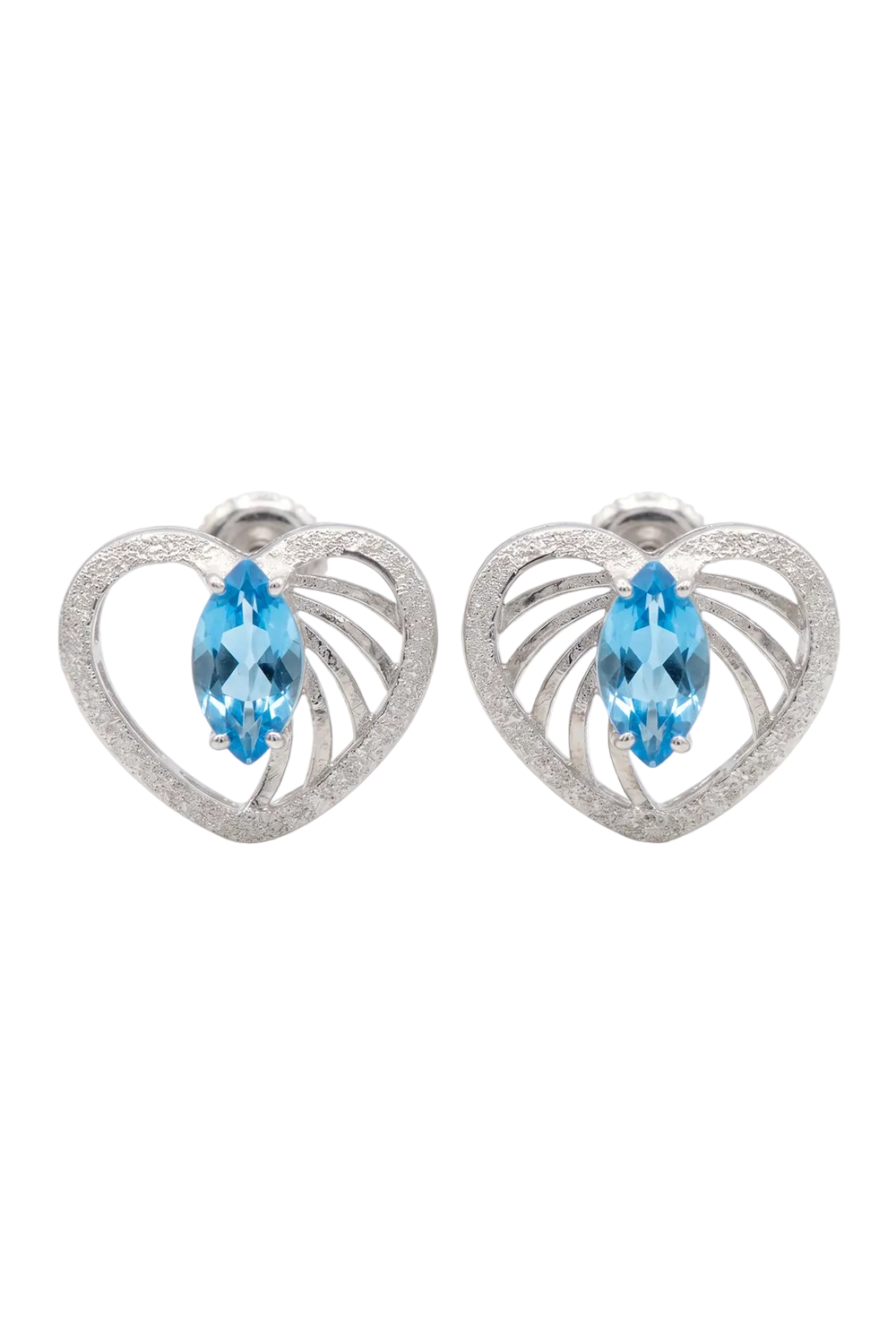 Heart Marquise Blue Topaz Earring (Birthstone November)