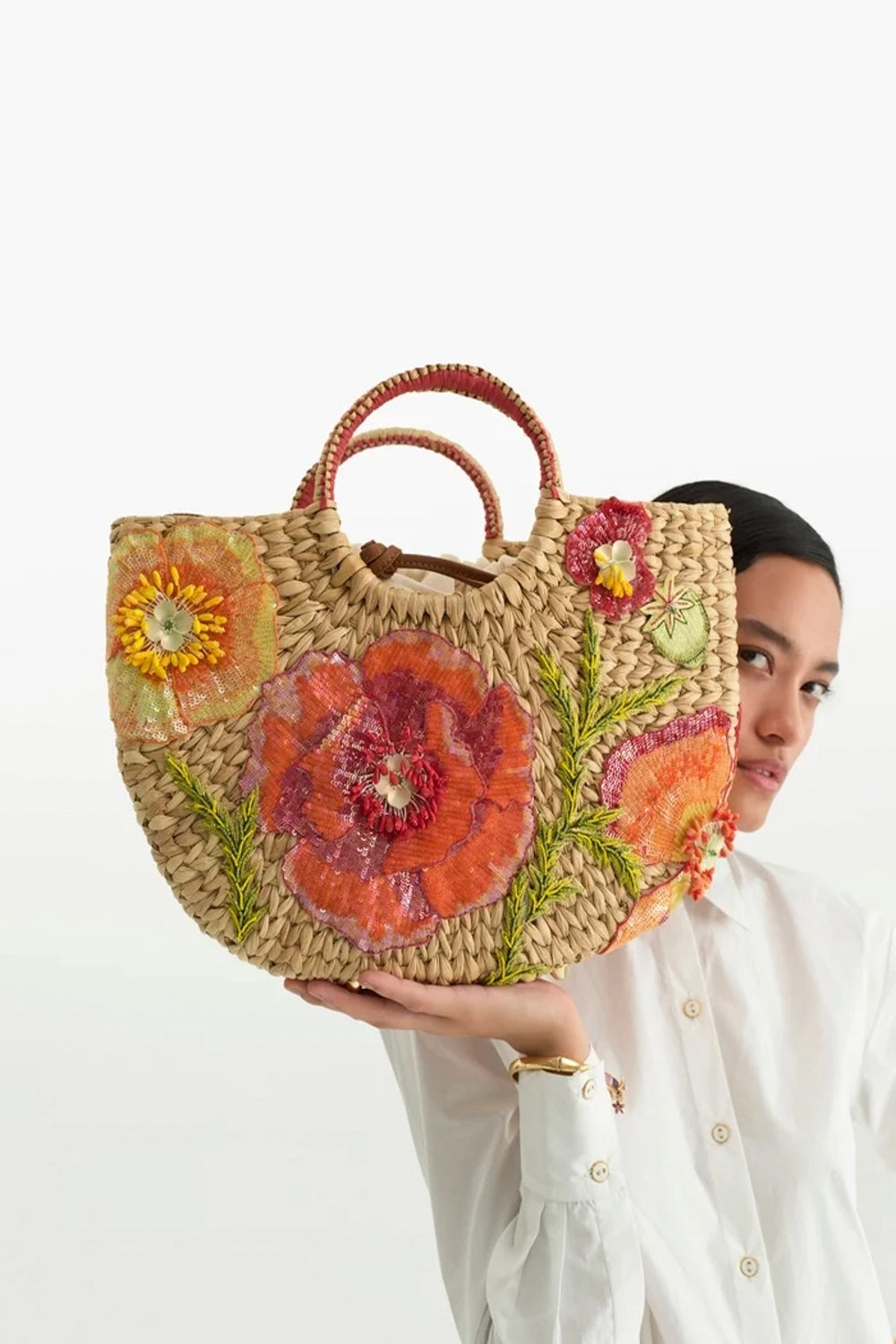 Shirley Poppy Kauna Grass Bag