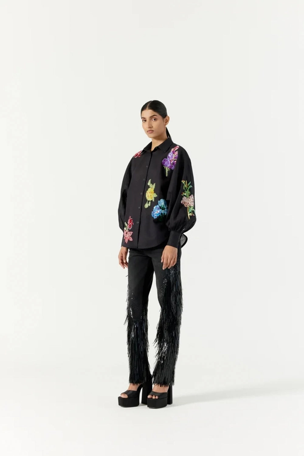 Black Botanical Shirt