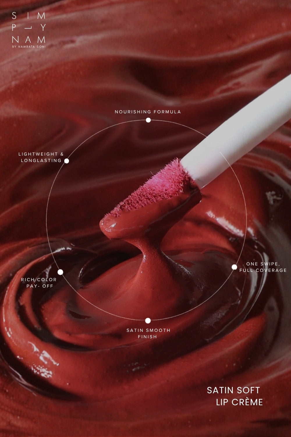 Satin Soft Lip Crème | Poonam | Cool Red