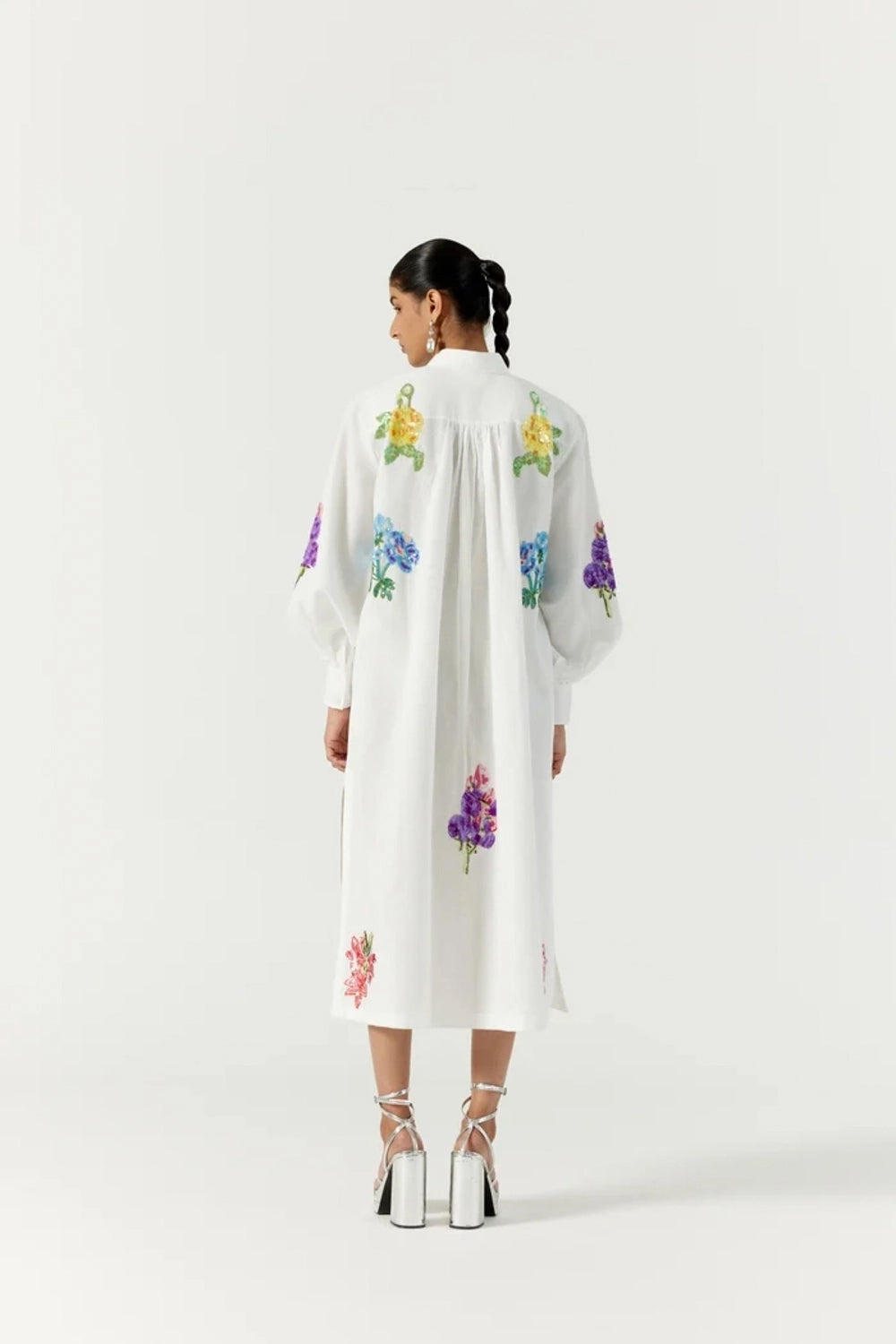 White Botanical Dress