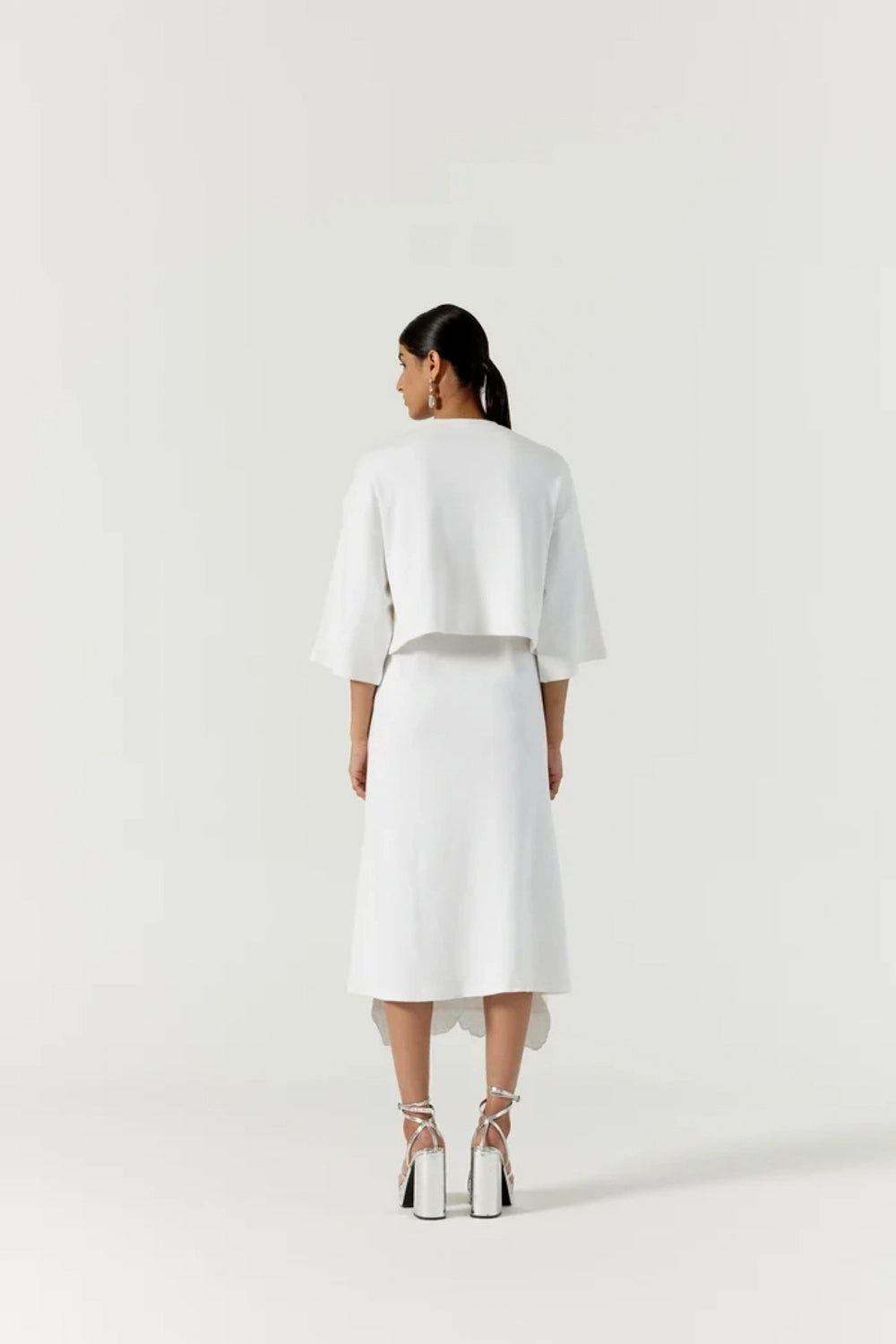 Pansy white embroidered skirt