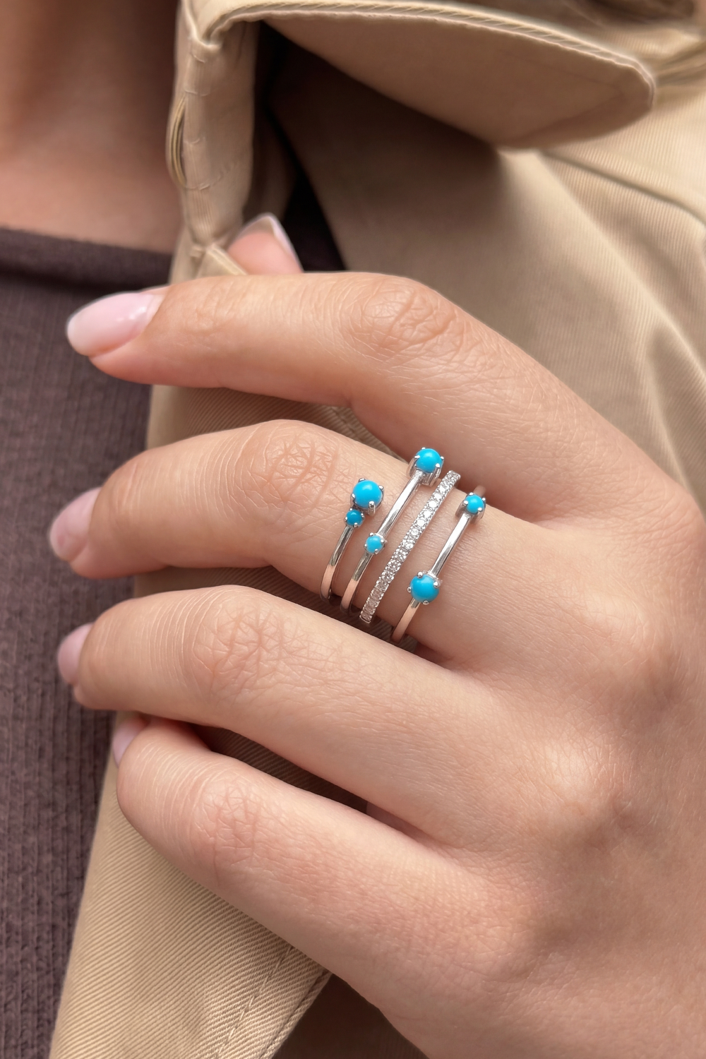 Celeste Turquoise Stack Ring (Birthstone December)