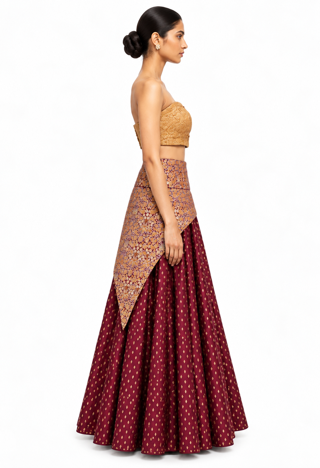 Merlot Brocade Lehenga Set