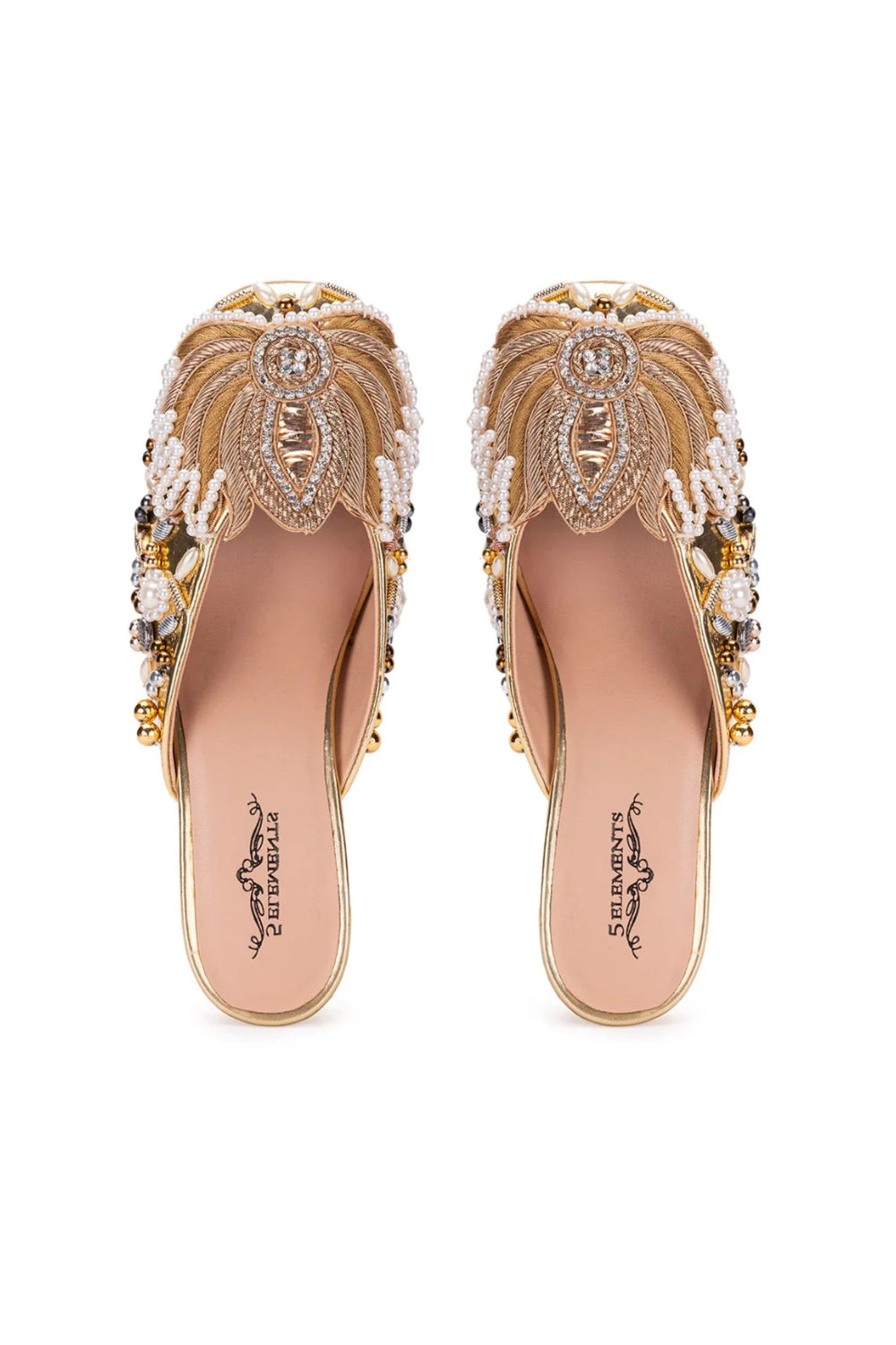 Gold Lotus Mule Heel