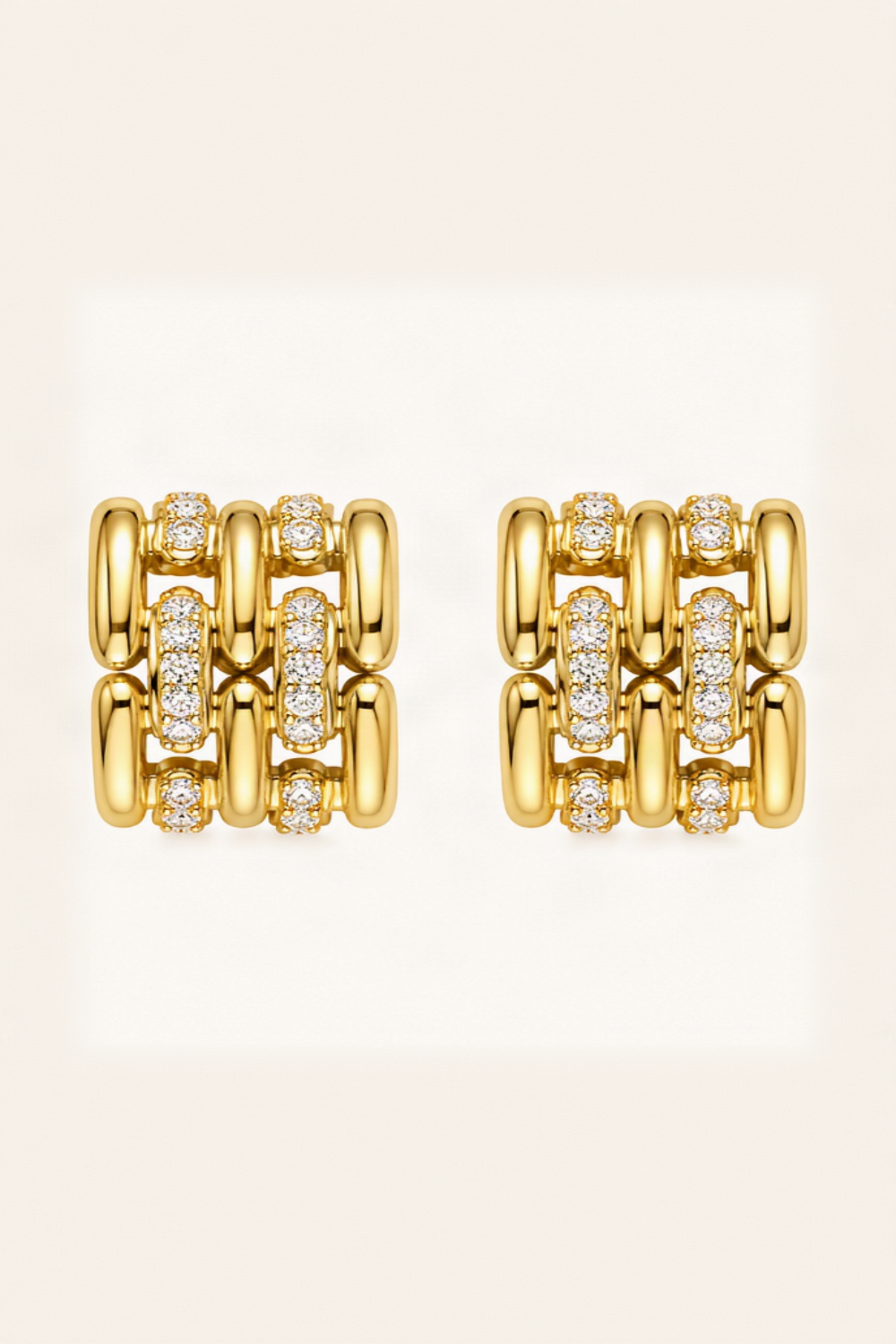 Vintage Givenchy stone square textured stud earrings