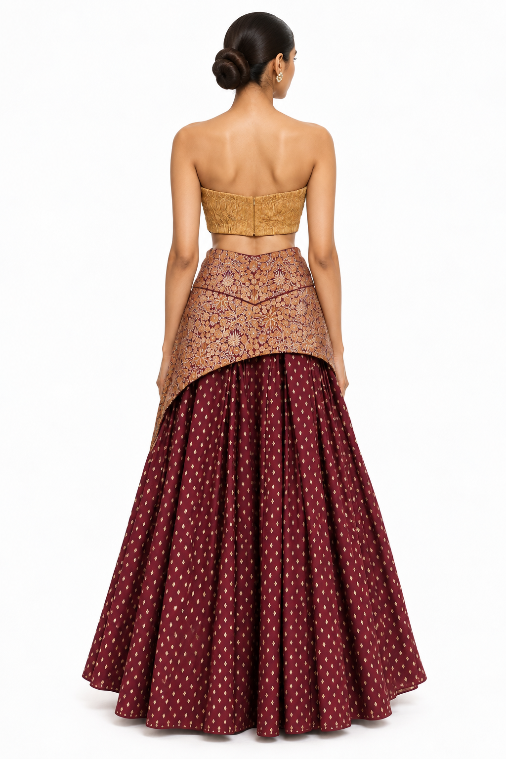 Merlot Brocade Lehenga Set