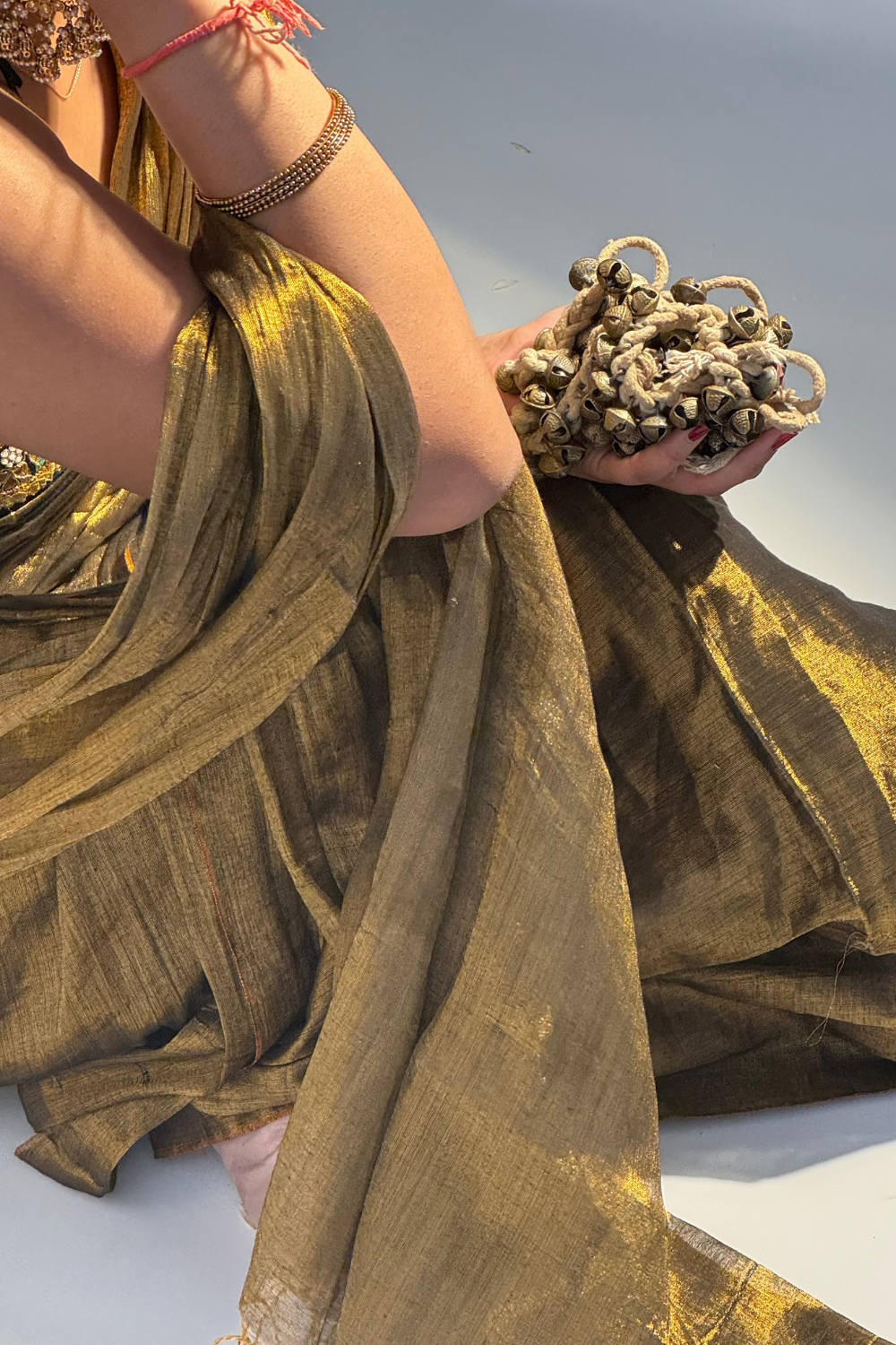 Tissue Golden Zari Saree