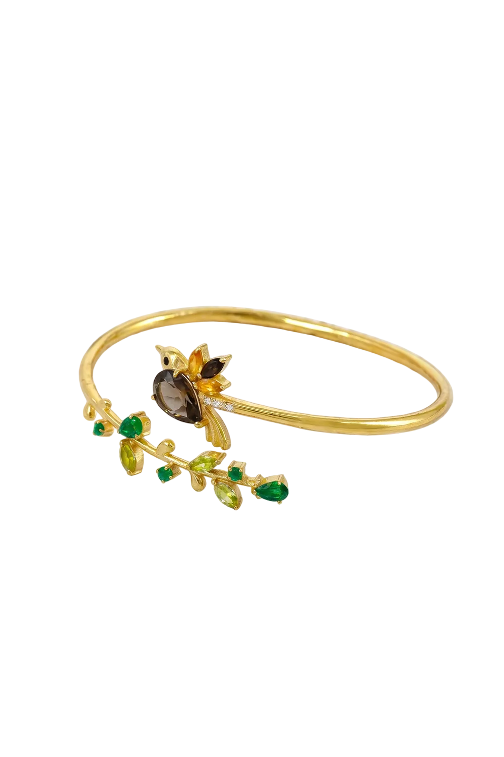 The Flying Bird Bracelet (Peridot, Smoky Topaz & Citrine)
