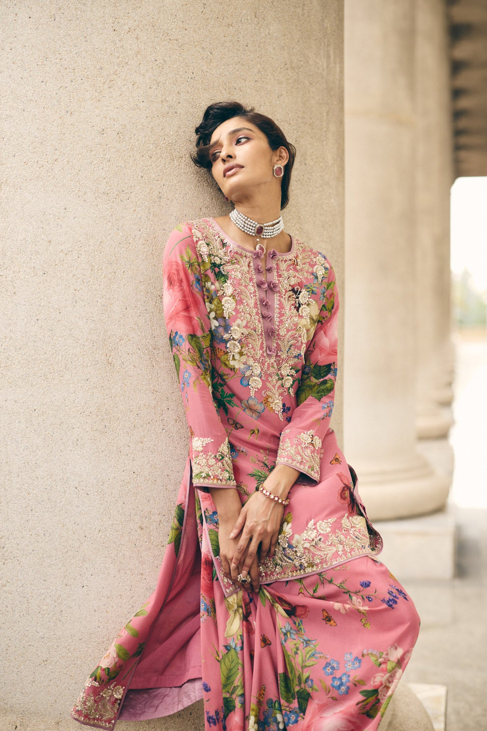 Printed Astra High Low Kurta set