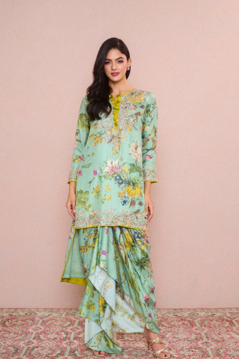Printed Astra High Low Kurta set
