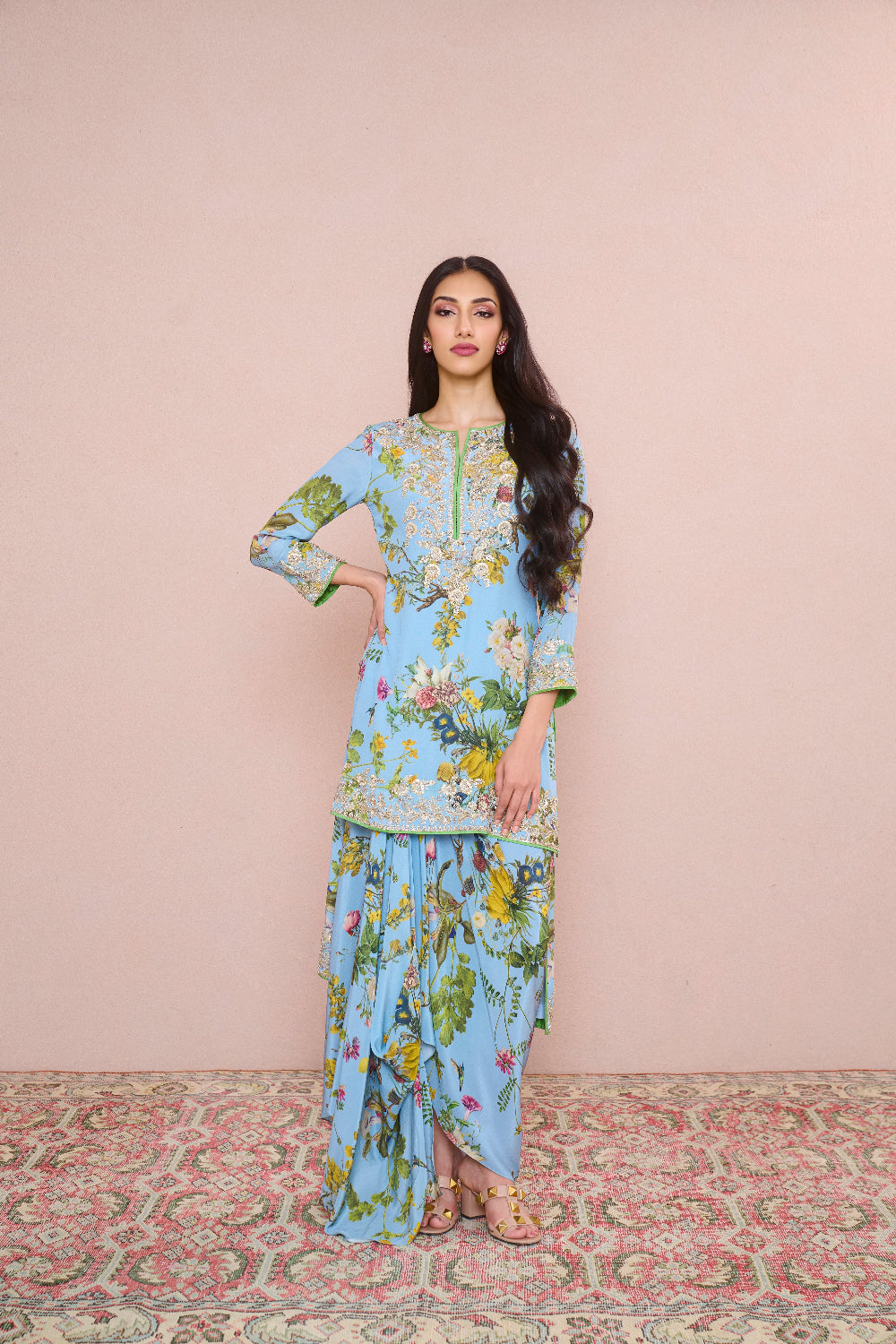 Printed Astra High Low Kurta set