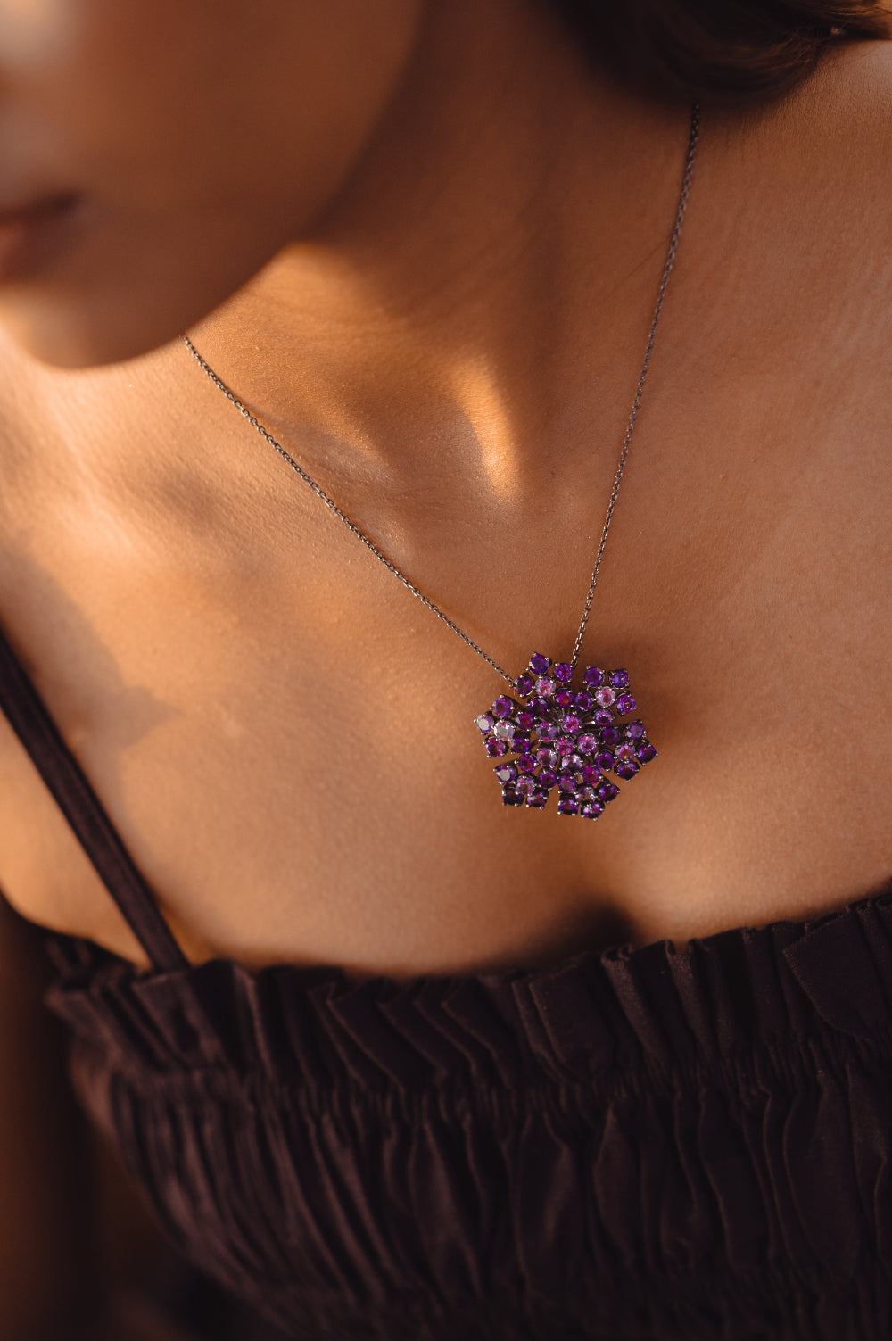 Amethyst Flower Brooch/Pendant