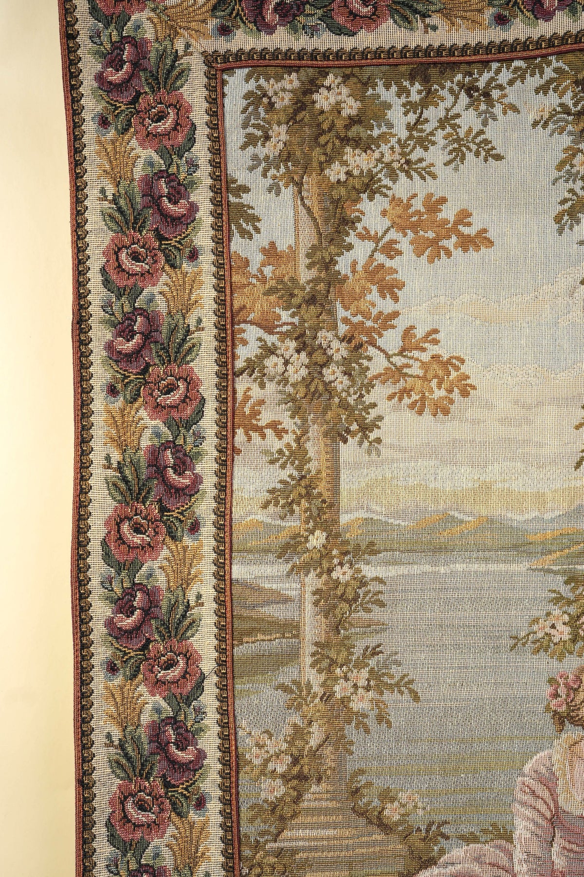 Antique Italian “Dame e Lago” Wall Tapestry