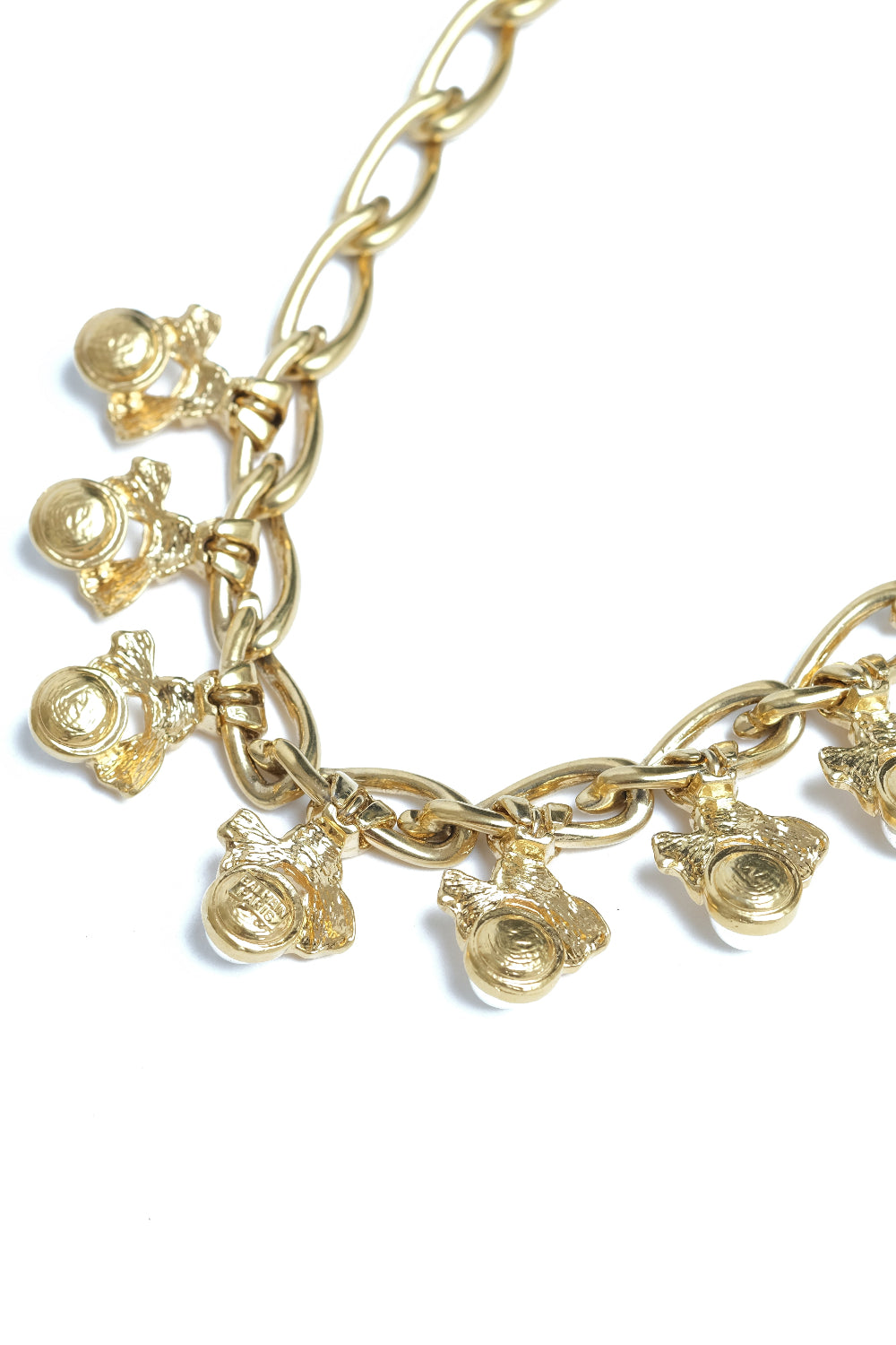 vintage Pierre Balmain charm drop pearl link necklace