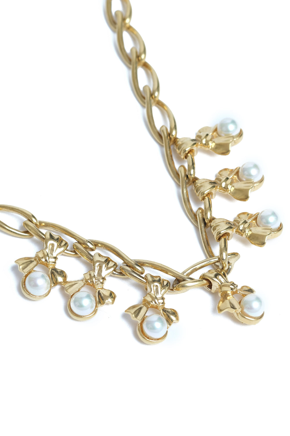vintage Pierre Balmain charm drop pearl link necklace