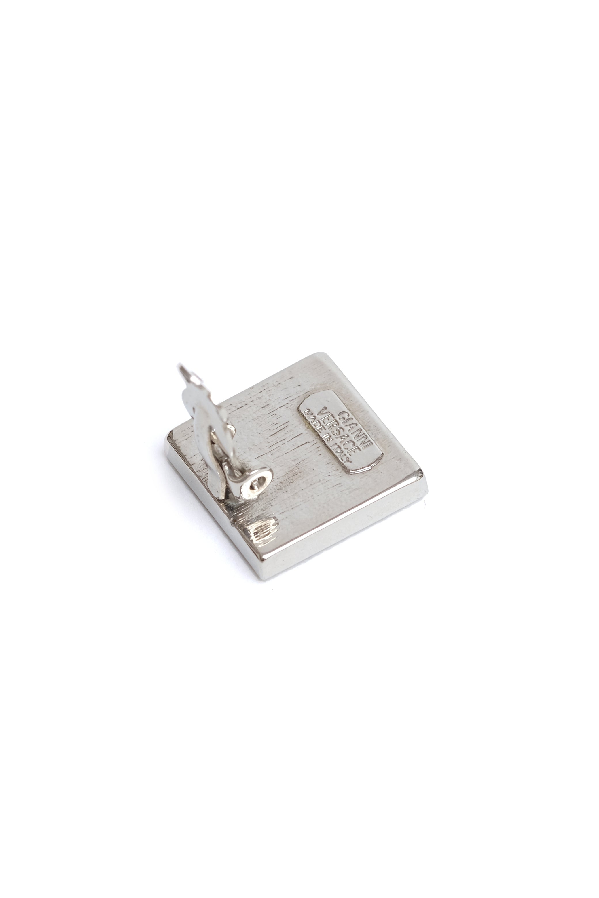 VINTAGE GIANNI VERSACE MEDUSA SQUARE STUD EARRINGS