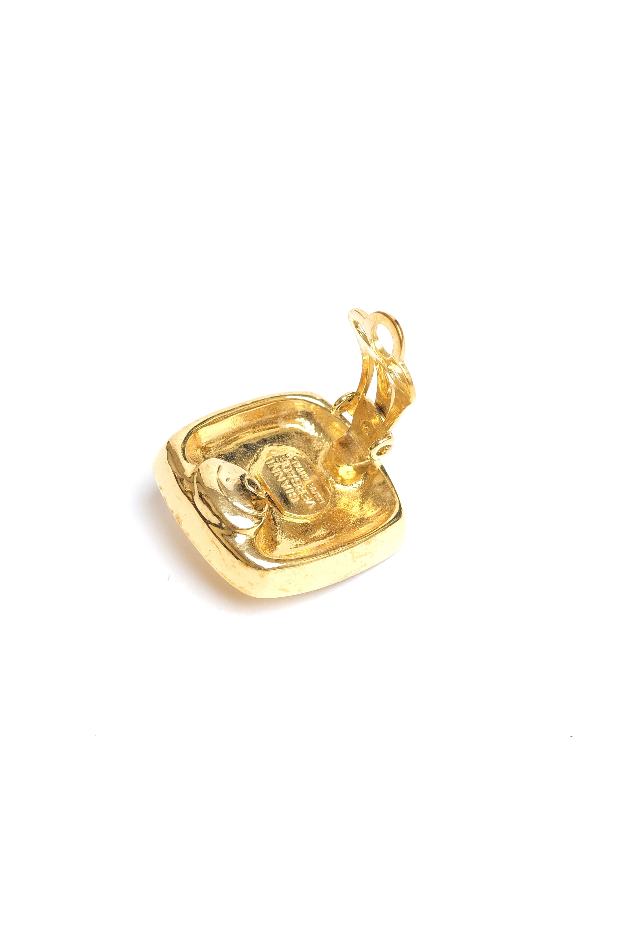 VINTAGE GIANNI VERSACE MEDUSA TWO TONE  STUD EARRINGS