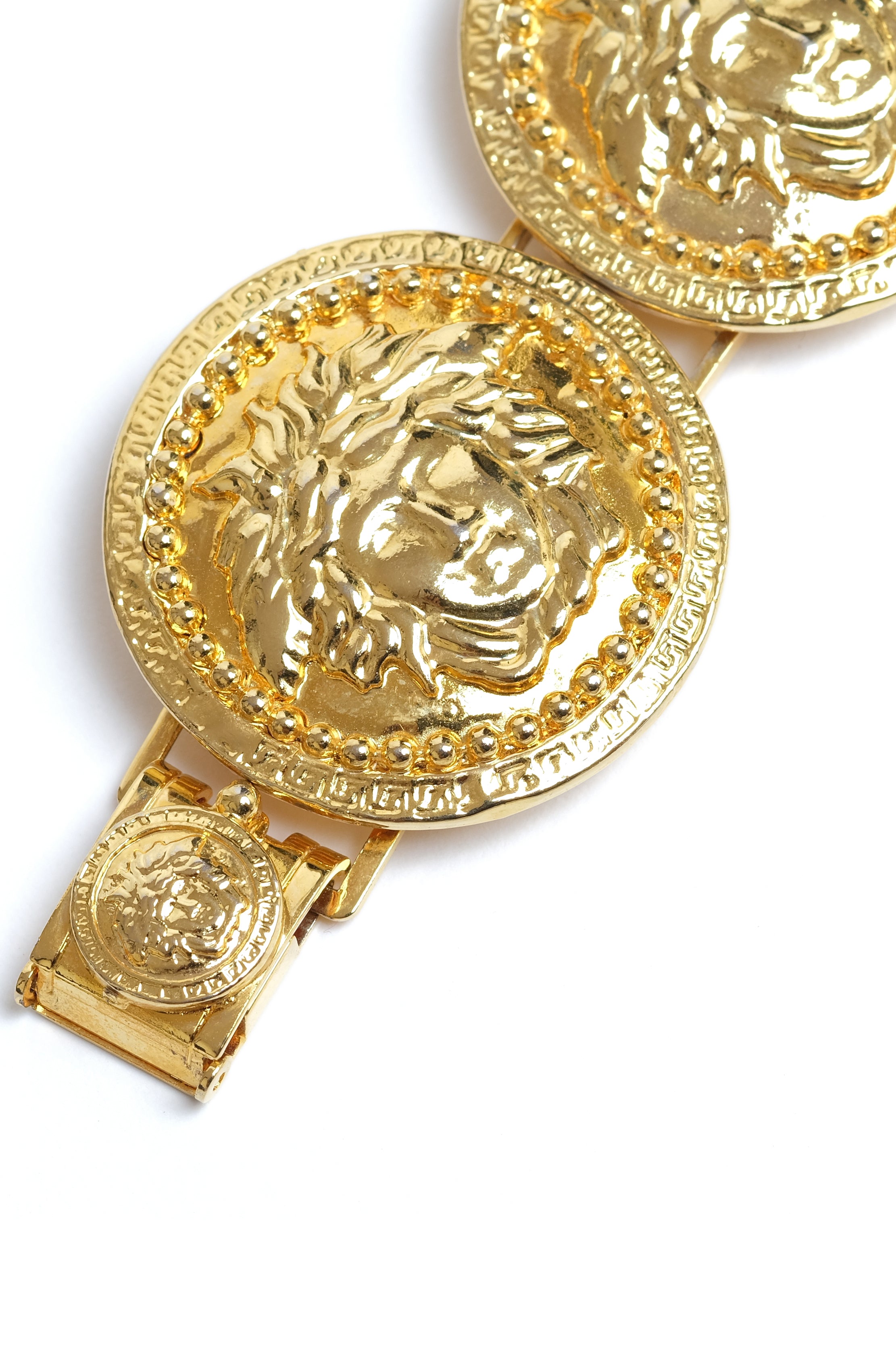 Vintage Gianni Versace Gold Medusa Coin Bracelet