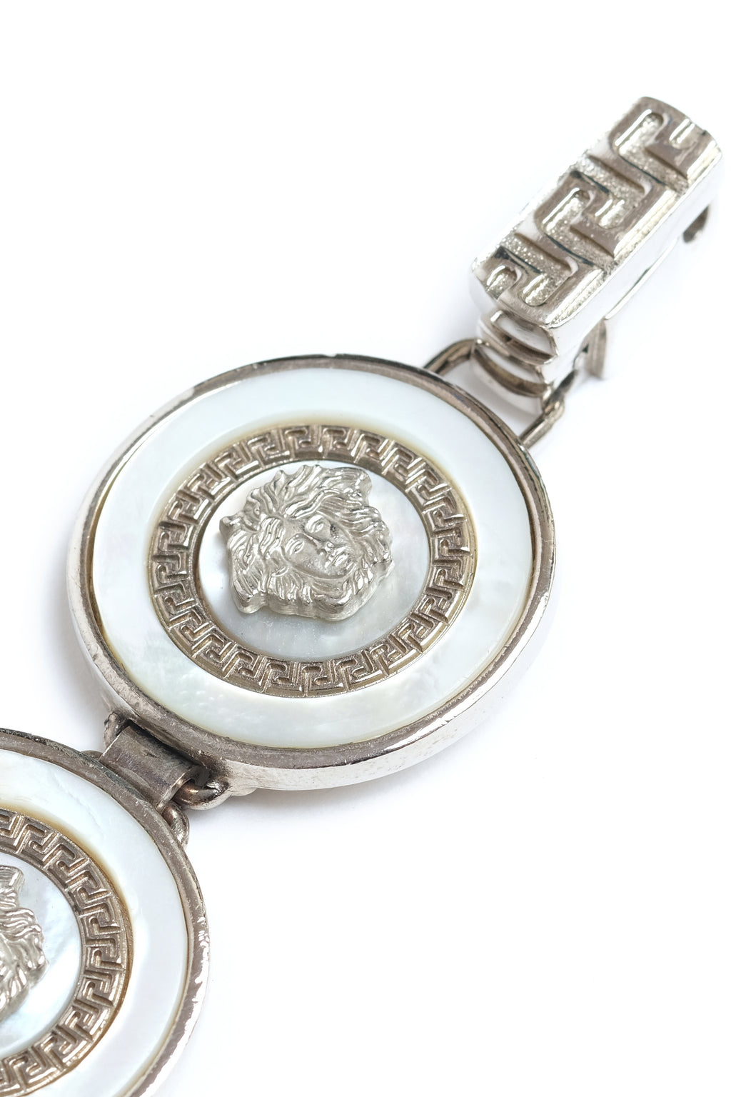 Vintage Gianni Versace Silver Tone Medusa Coin Bracelet
